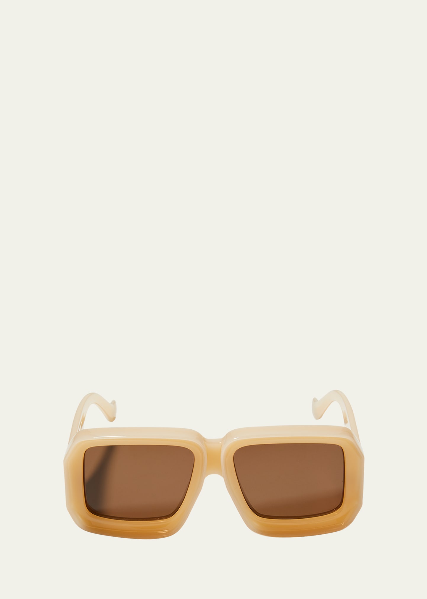 Loewe Oversized Square Acetate Sunglasses In Shiny Beige