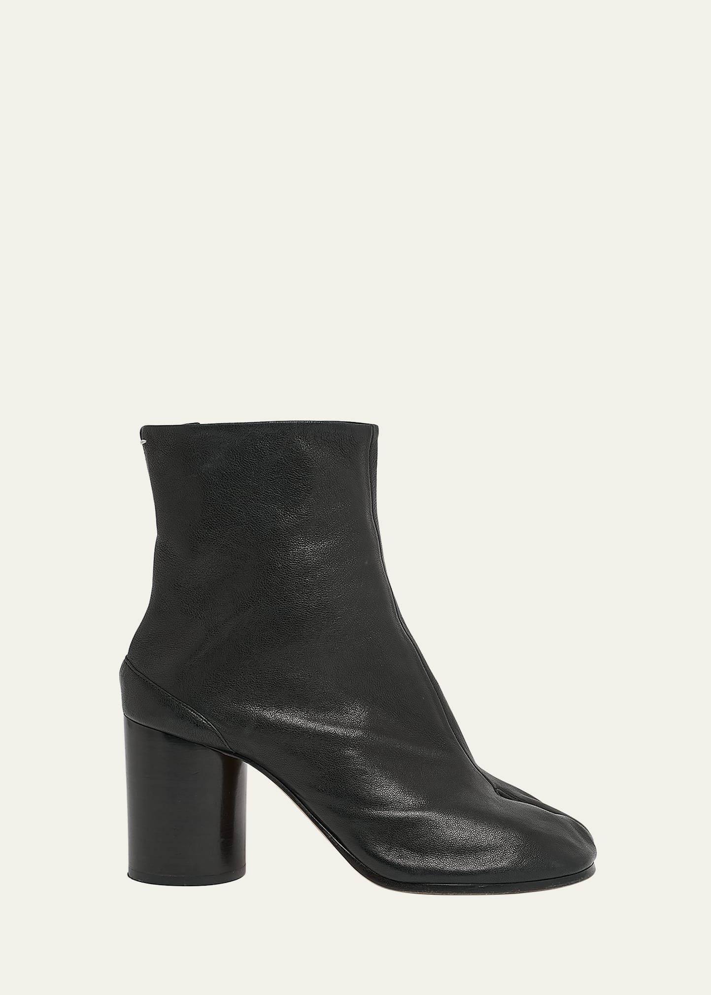 Maison Margiela Tabi Leather Ankle Boots In Black