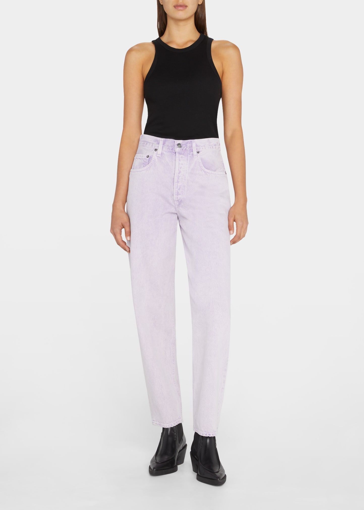 Agolde Baggy Tapered-leg Organic-cotton Denim Jeans In Electric (washe