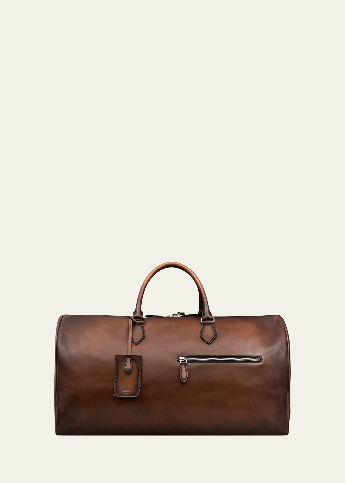 Berluti Men's Jour Off Leather Travel Bag, L In Cacao Intenso