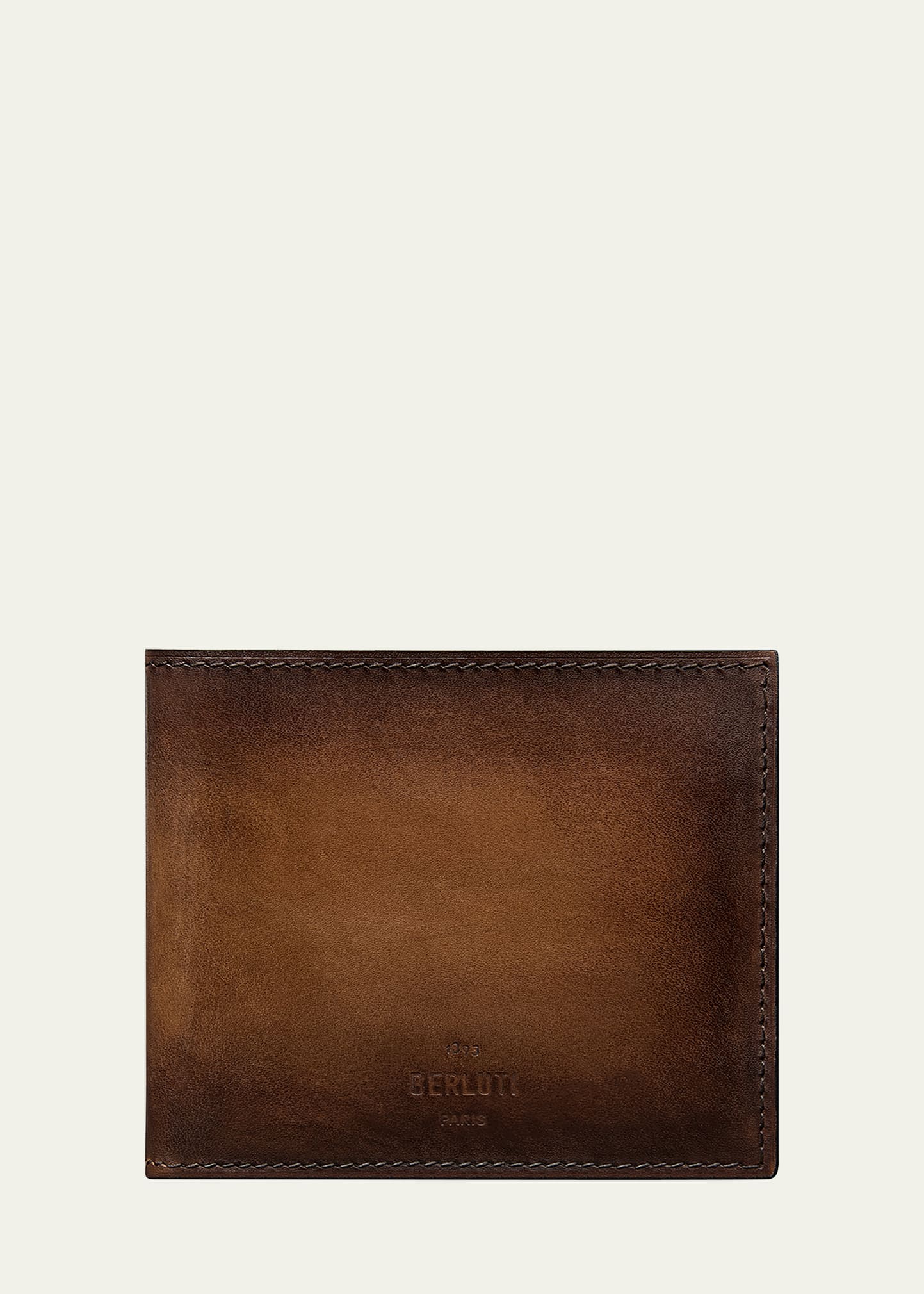 Berluti Men's Makore Leather Bifold Wallet In Cacao Intenso