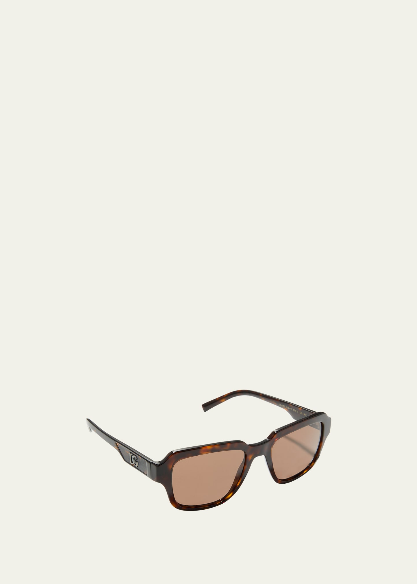 Dolce & Gabbana Men's Square Acetate Dglogo Sunglasses In Havana
