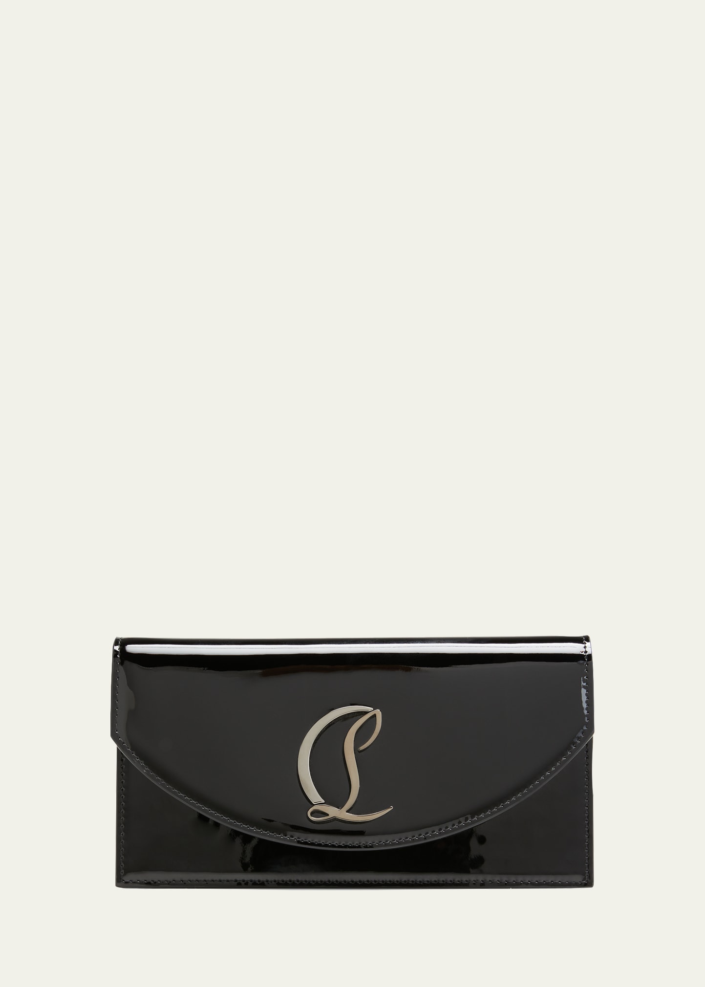 Shop Christian Louboutin Loubi54 Wallet On Chain In Patent Leather In Black