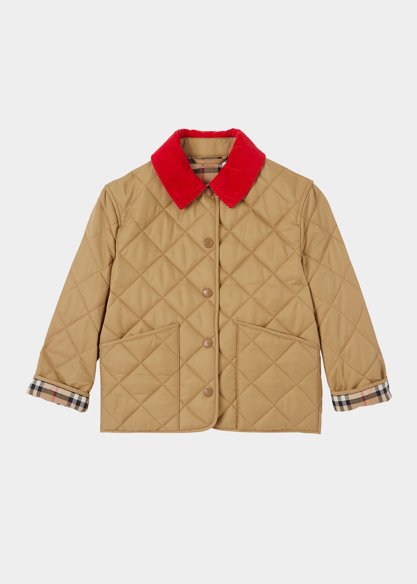 Burberry Kid's Daley Diamond Quilted Jacket, Size 3-14