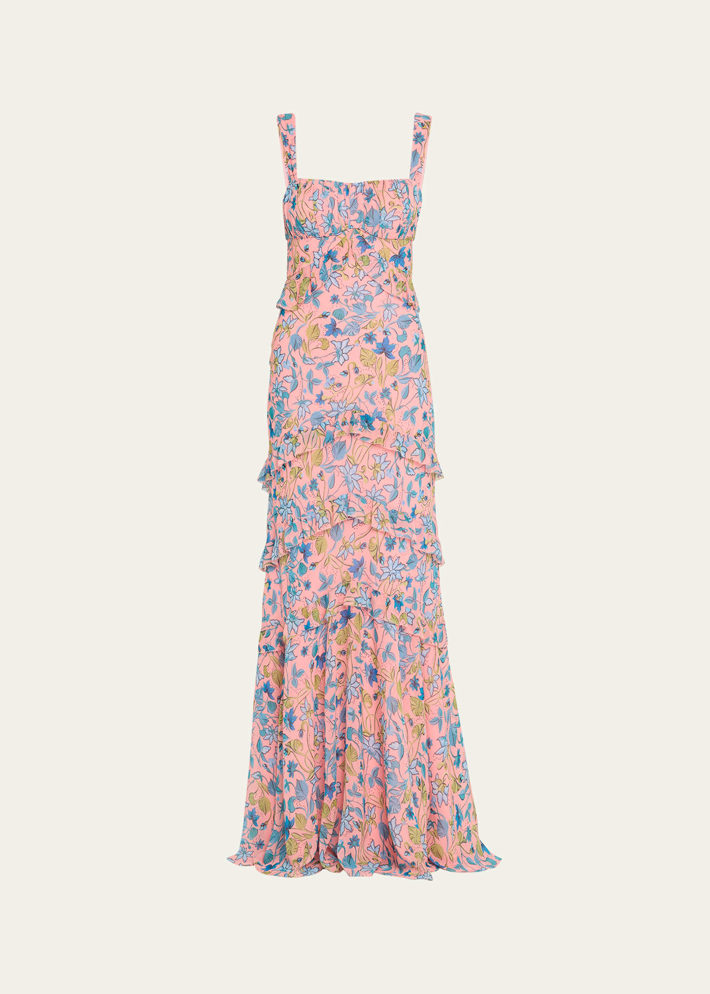 Chandra Floral Ruffled Gown