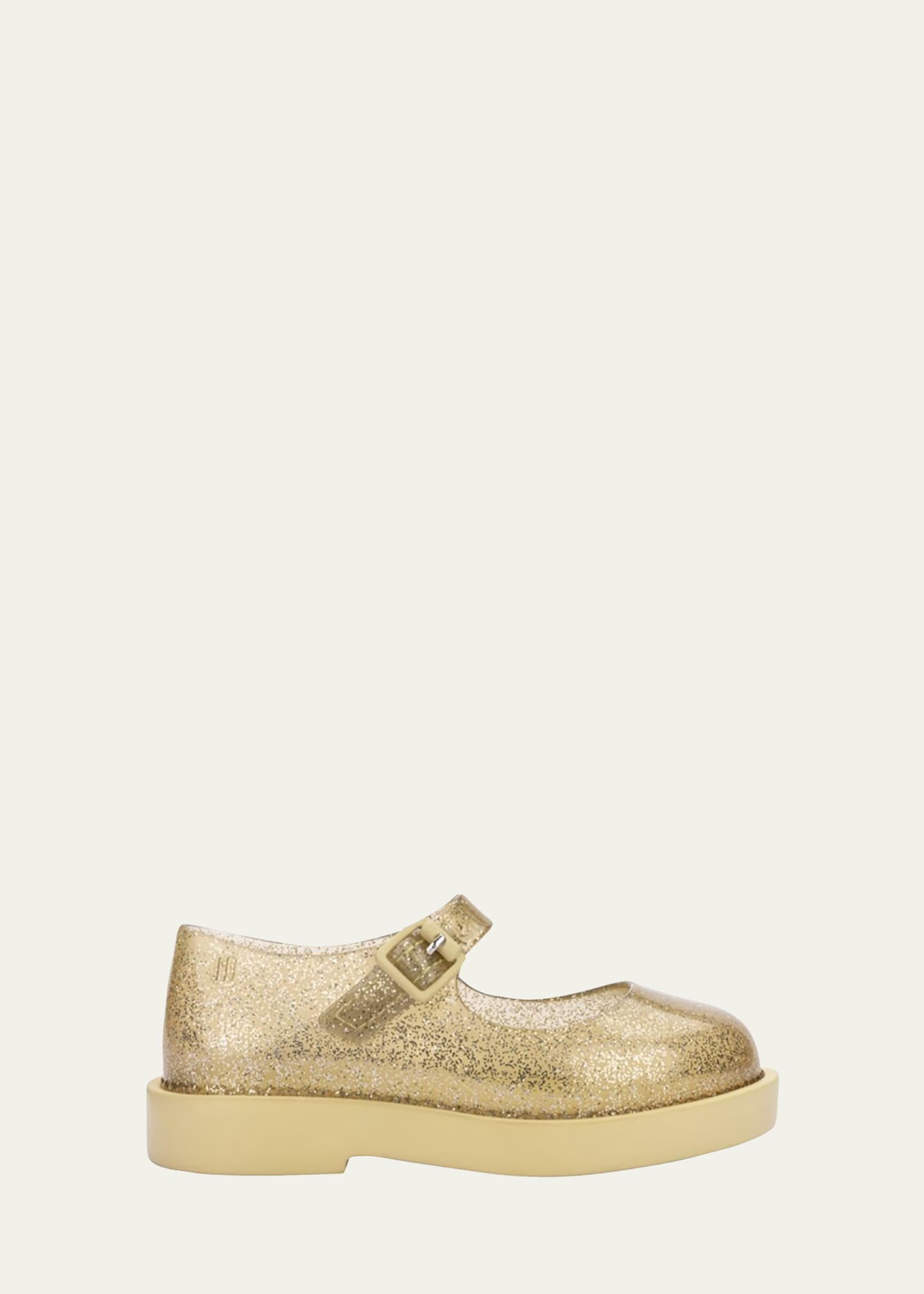 Melissa Kids' Girl's Lola Glitter Mary Jane Shoes, Baby In Yellowglit