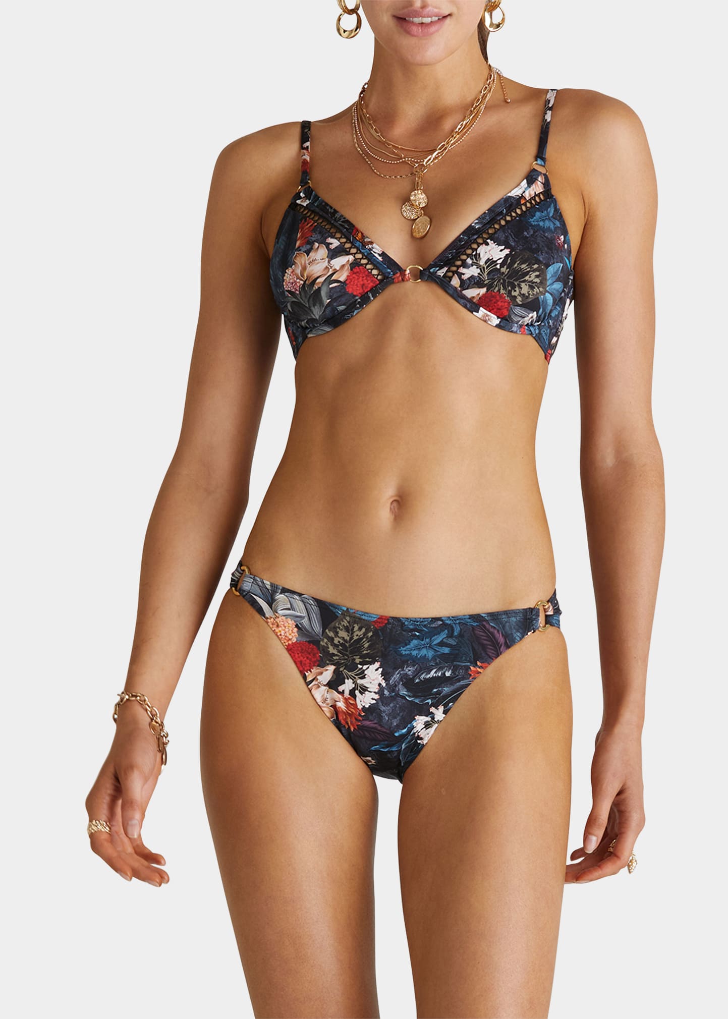 Shop Aqua Blu Australia Alexis Floral O-ring Hipster Bikini Bottoms In Abundance