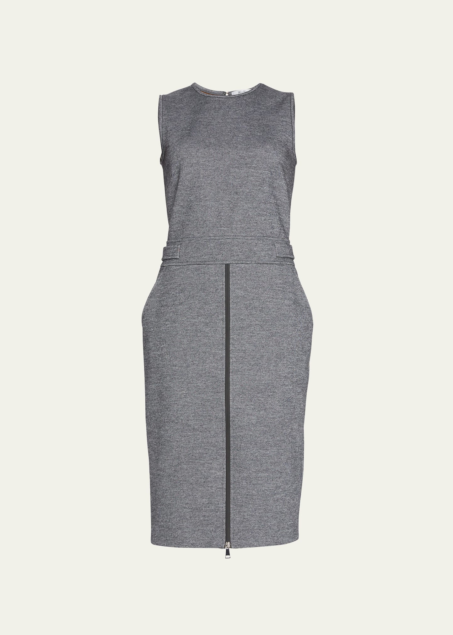 Max Mara Ginnata Zip Front Wool Midi Dress In Dark Grey | ModeSens