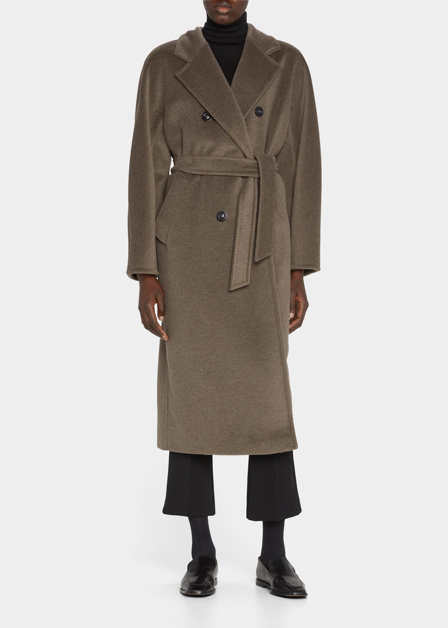 Madame Double-Breast Belted Wool-Cashmere Coat