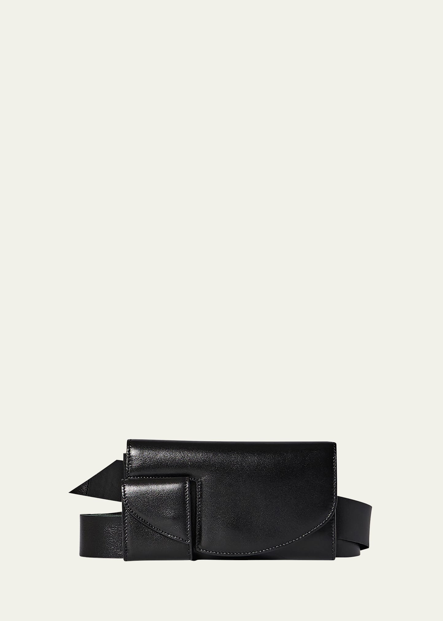 Leather Belt Bag In Black Pld