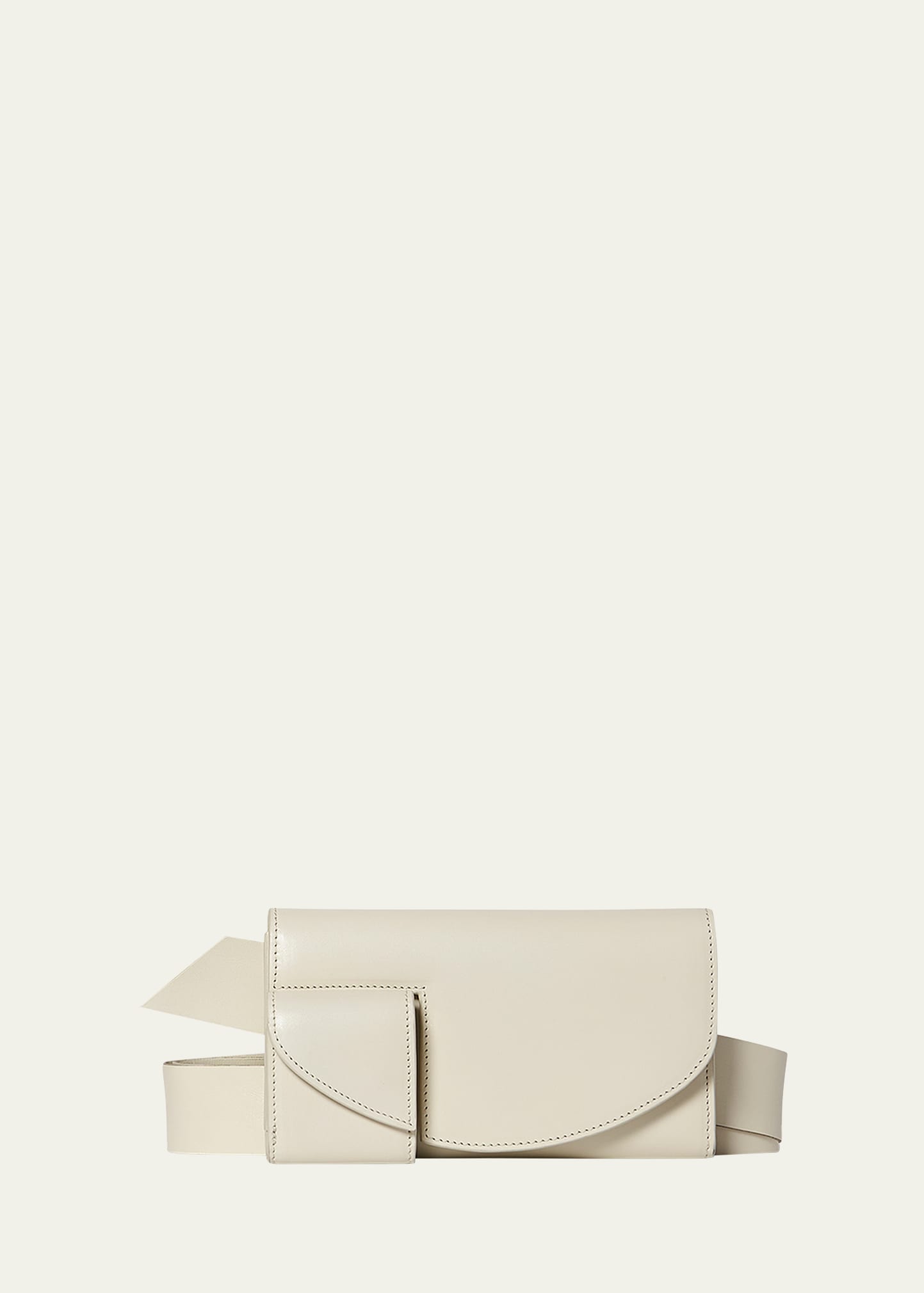 The Row Horizontal Belt Bag In Calf Leather In Ivory Pld
