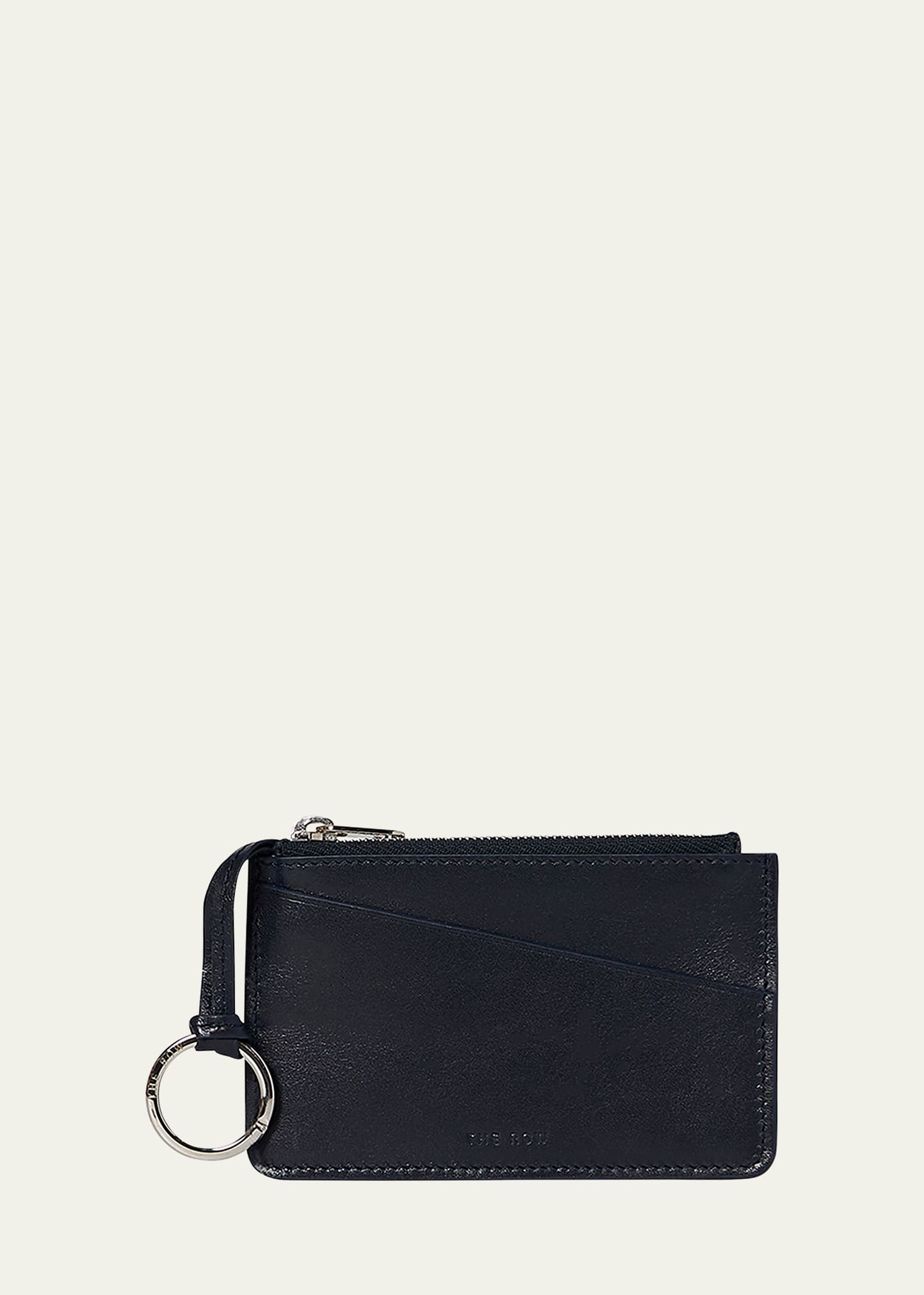 The Row Zip Wallet In Calf Leather In Blpl Black Pld