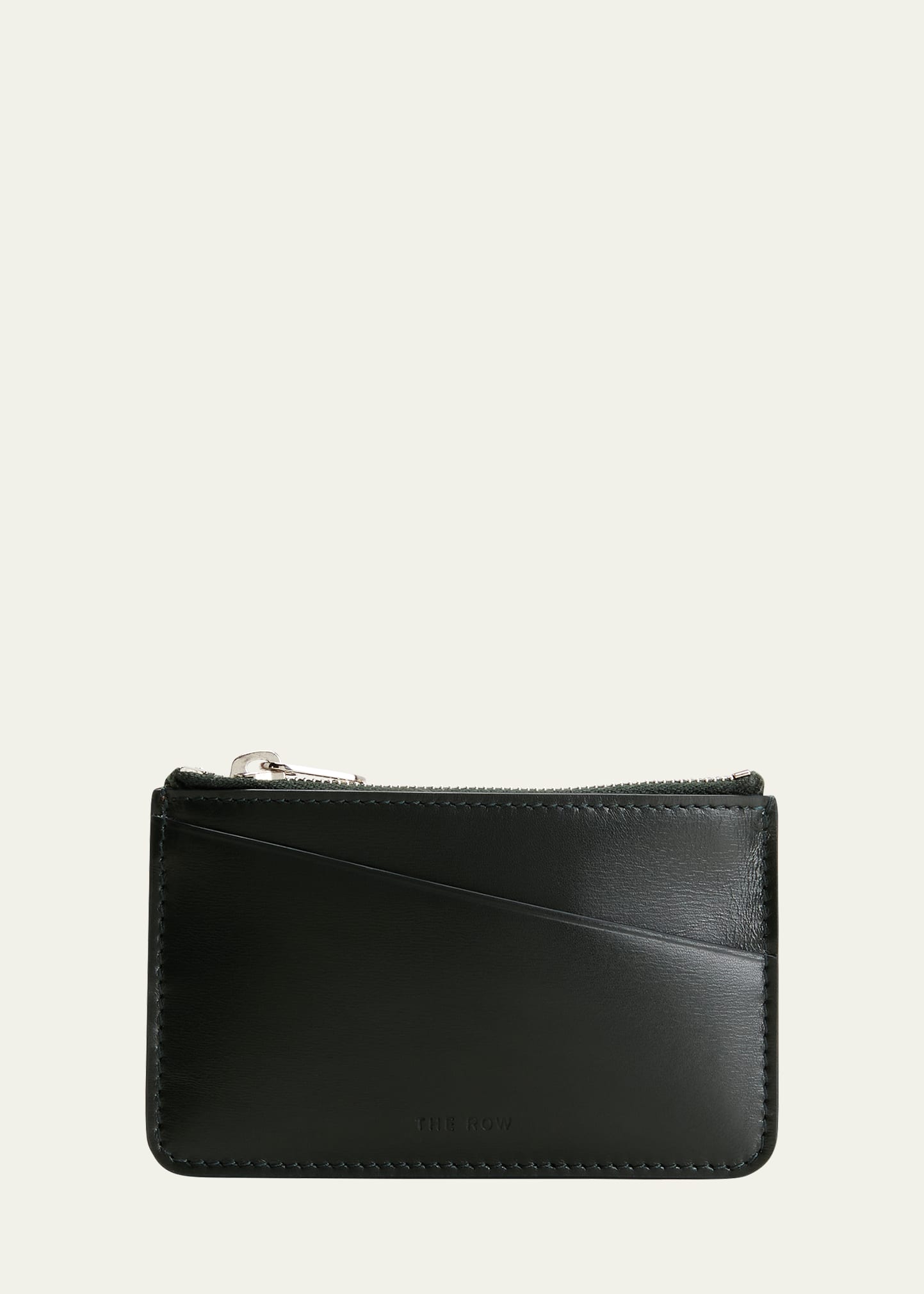 The Row Zip Wallet In Calf Leather In Chywd Cherry Wood