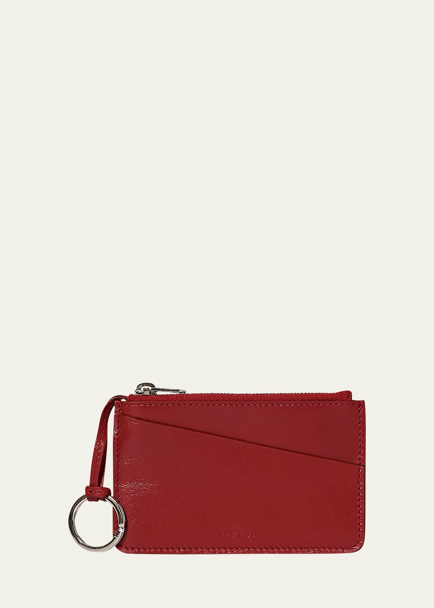 The Row Zip Wallet In Calf Leather In Clpld Chili Pld