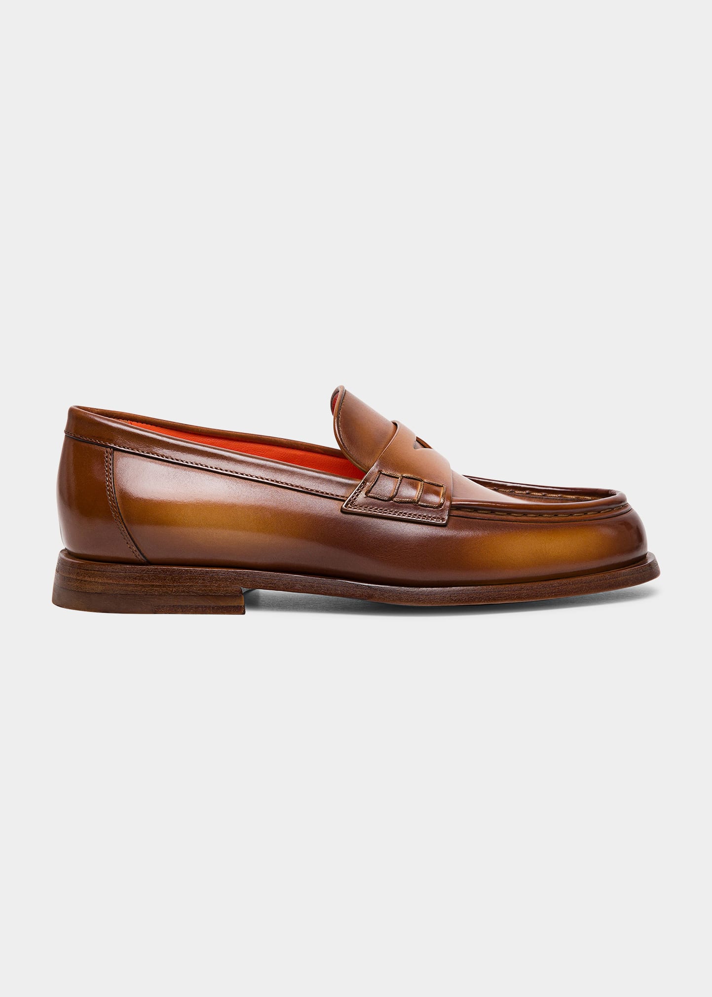 Santoni Airglow Classic Leather Penny Loafers