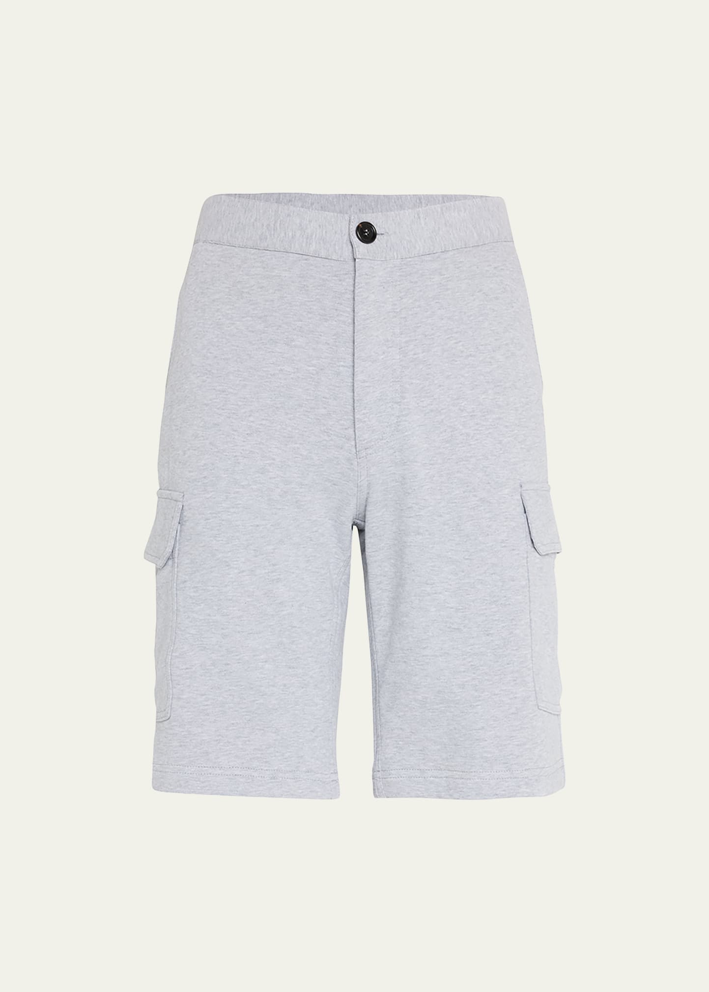 Brunello Cucinelli Men's 100 Cotton Cargo Sweat Shorts In Grey