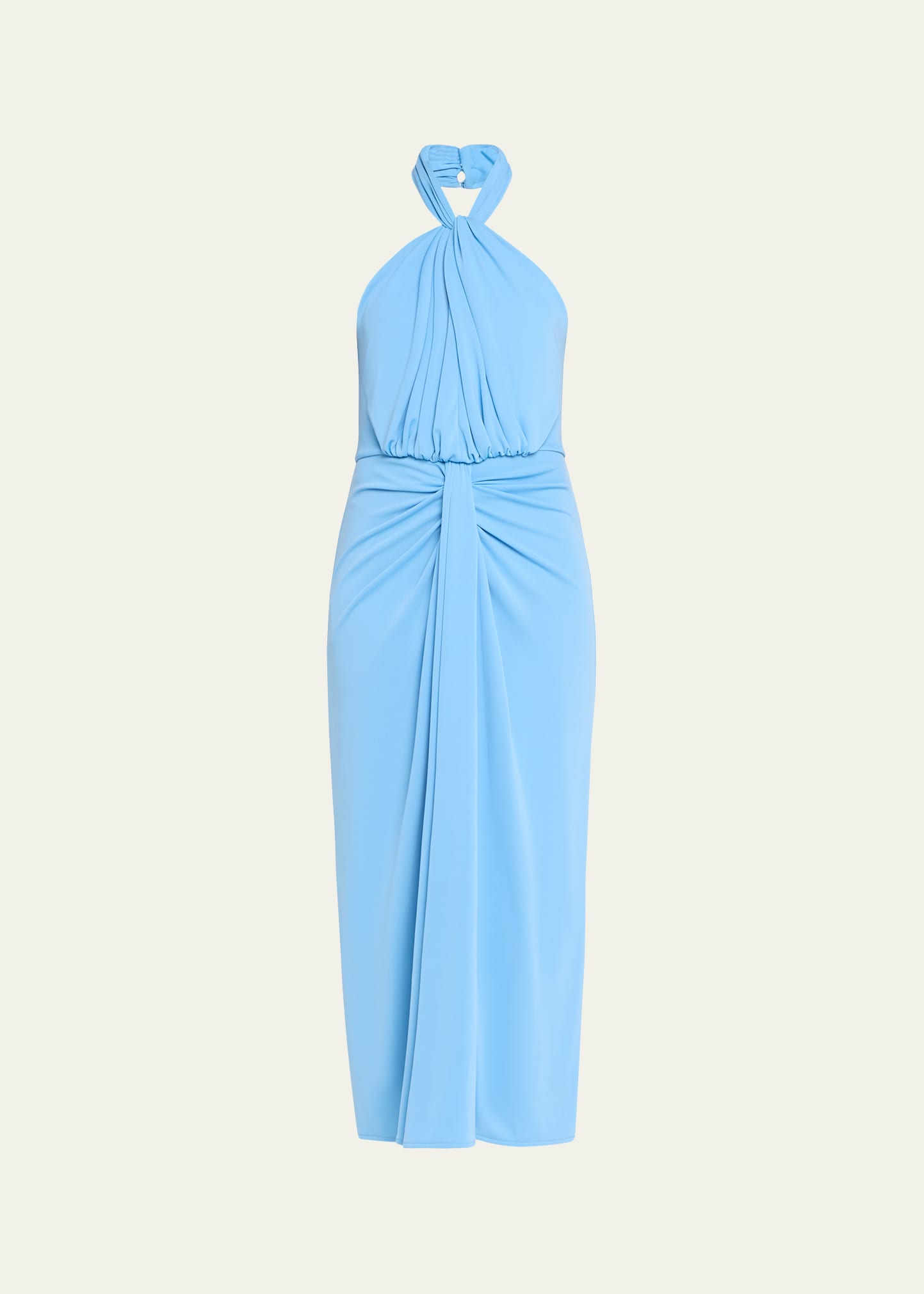 Cinq À Sept Kaily Twisted Jersey Halter Maxi Dress In Flyway
