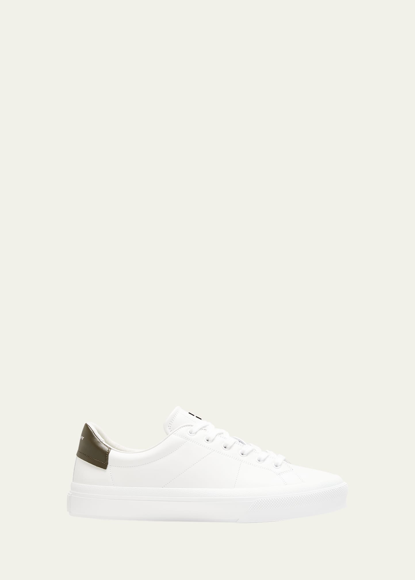 Givenchy Men's City Sport Leather Low-top Sneakers In White/khaki