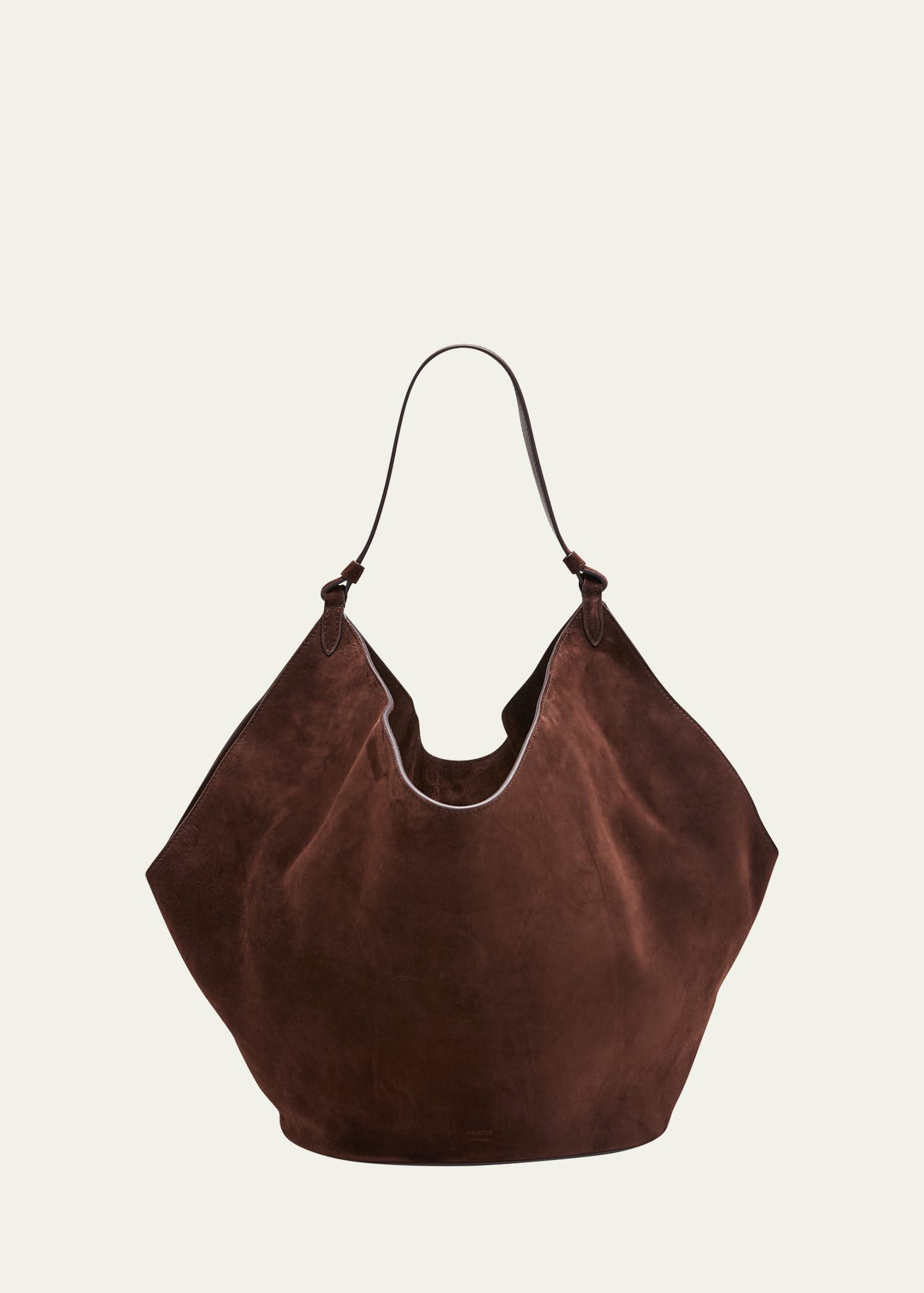 Khaite Medium Lotus Suede Tote Bag In 214 Clay