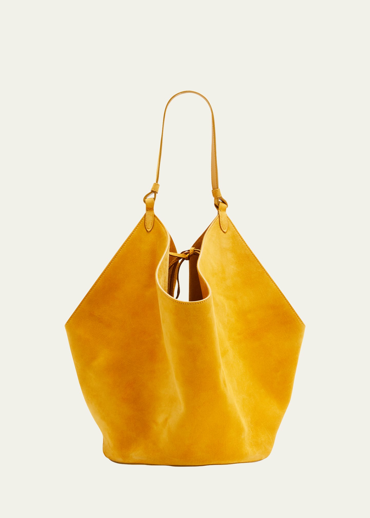 Lotus Mini Suede Tote Bag in Brown - Khaite
