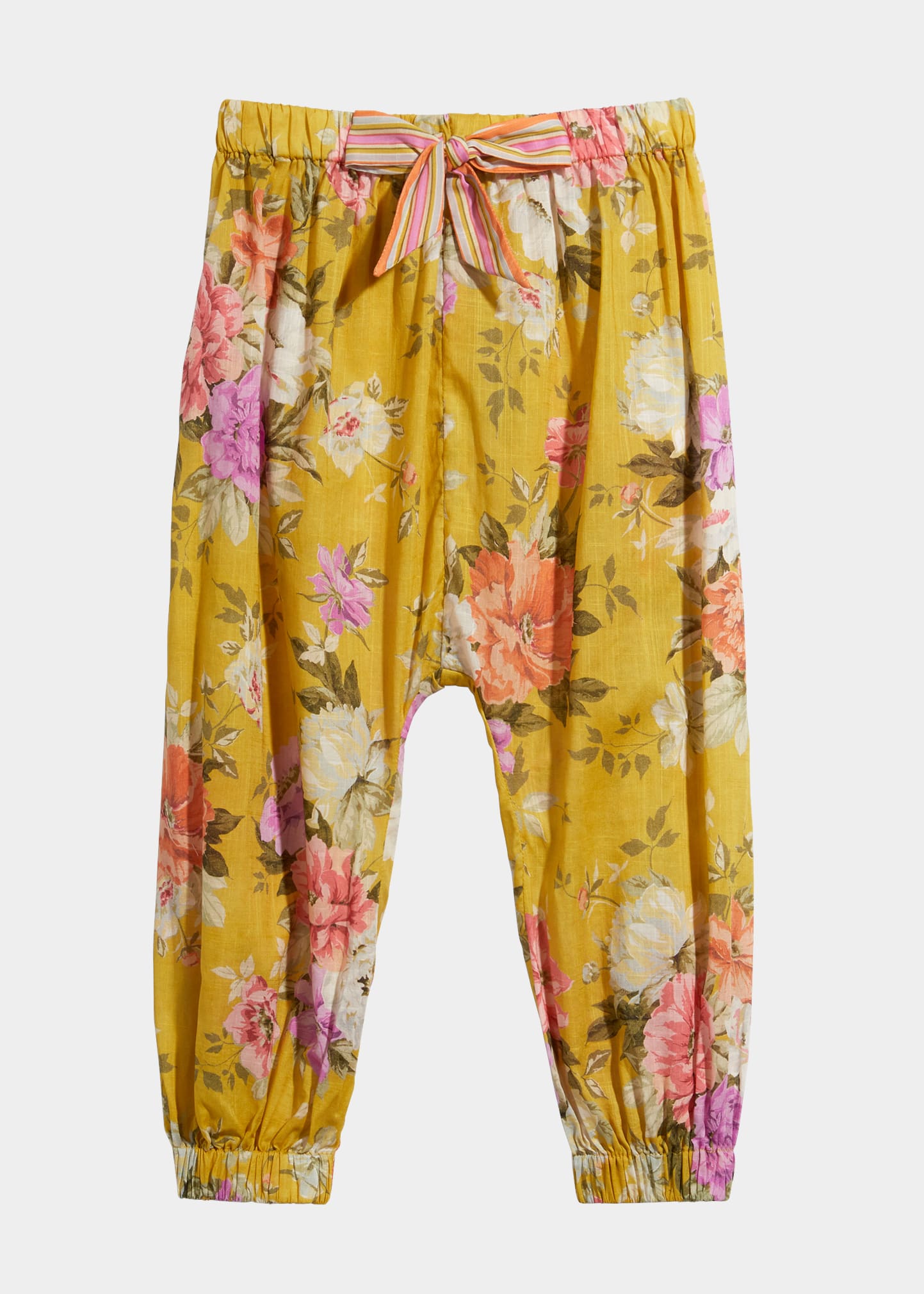 Girl's Pattie Floral-Print Harem Pants, Size 1-10