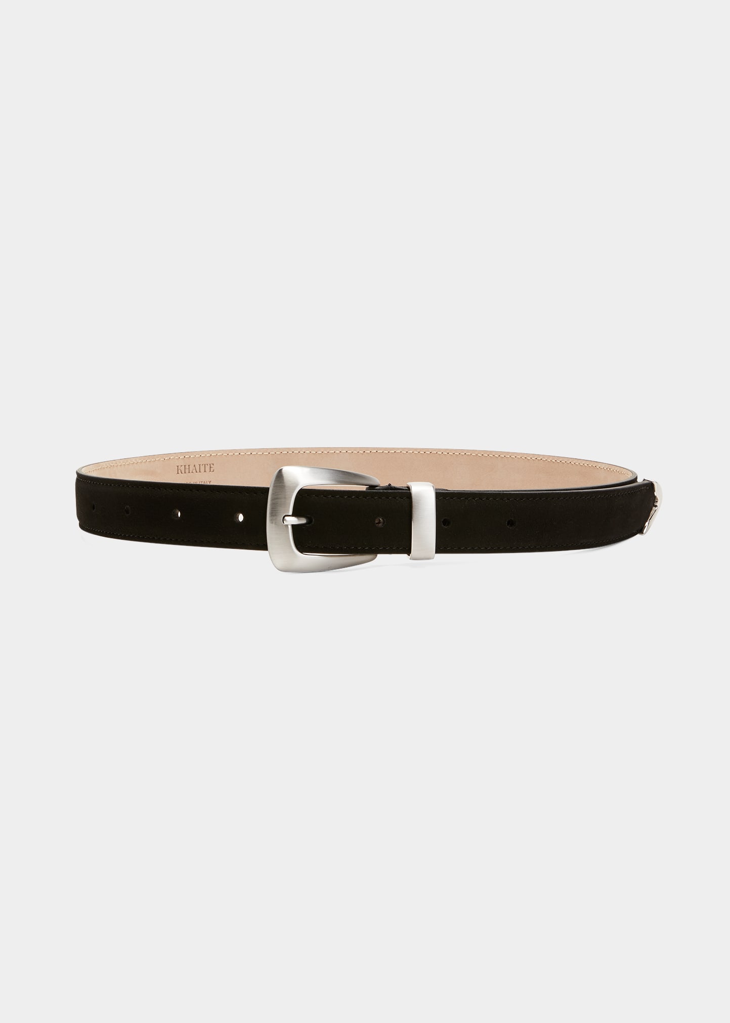 Womens Accessories Belts Khaite Leather Benny Buckle-fastening Belt in Black 