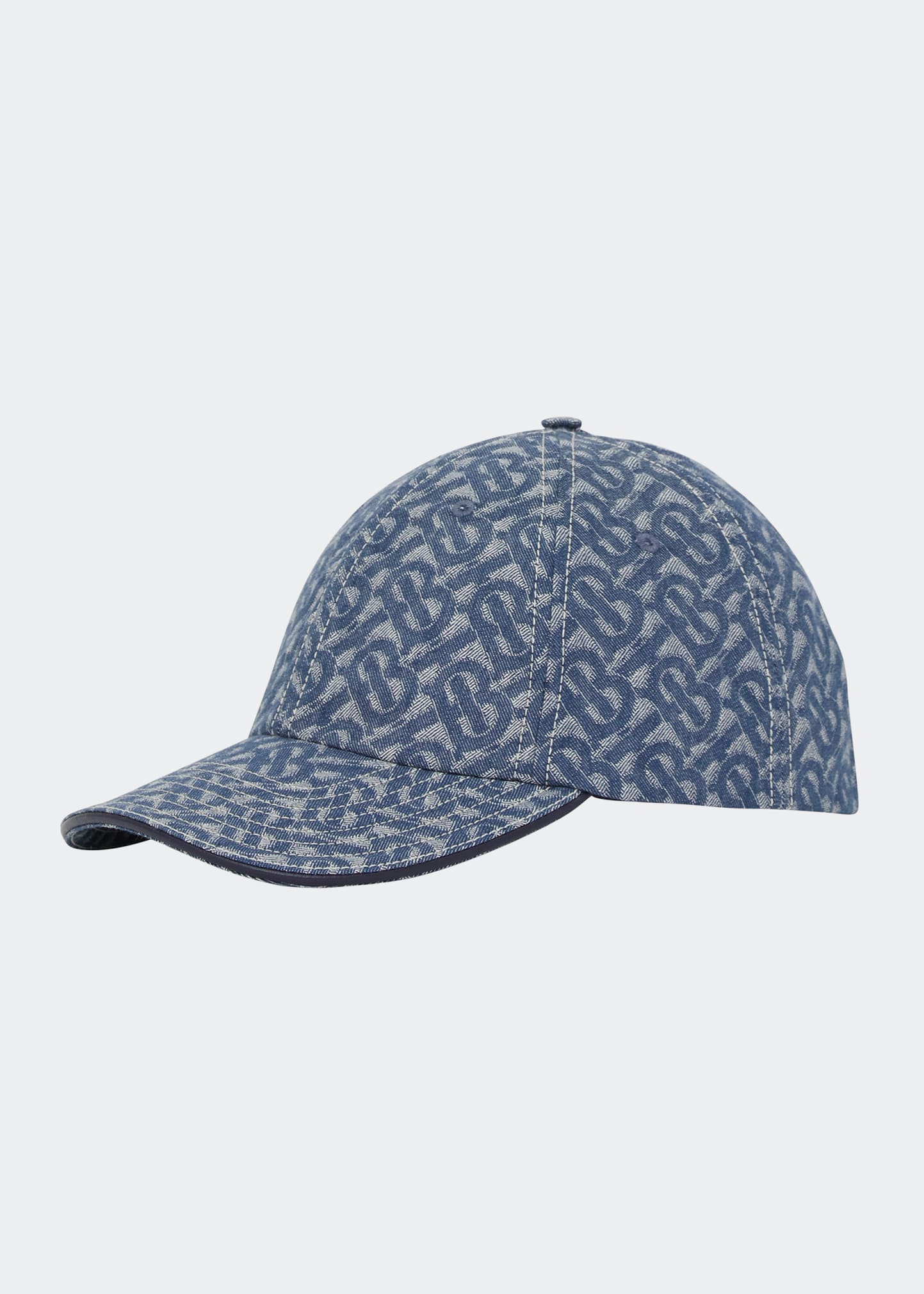 Burberry Monogram Print Denim Bucket Hat In Denim Blue Ip Pttn