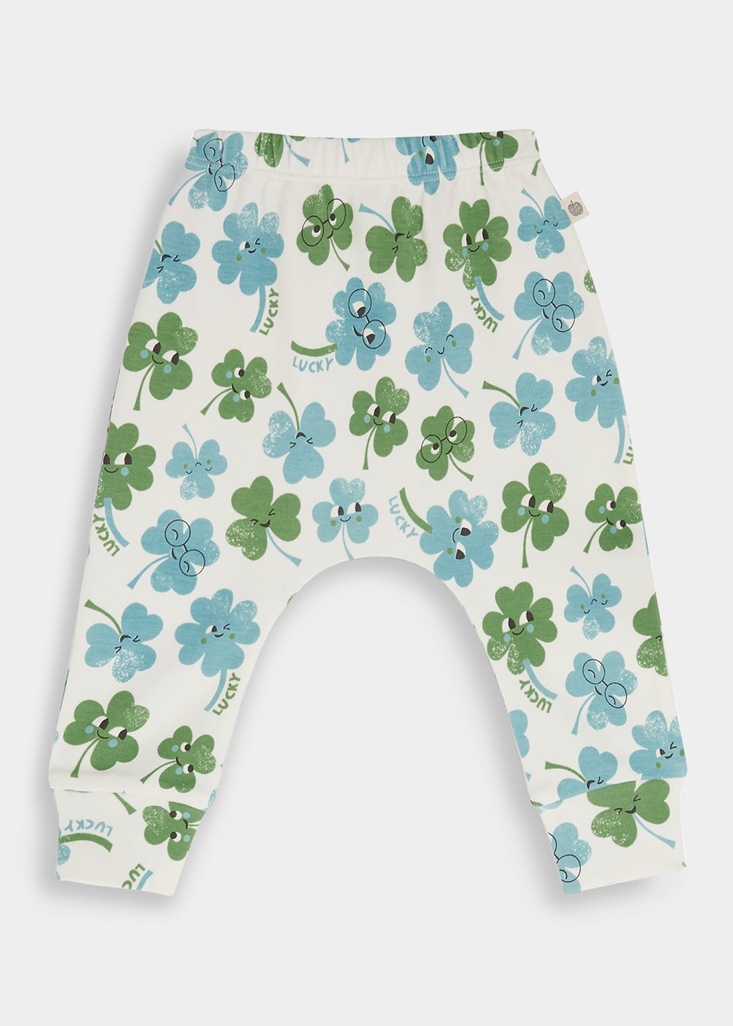 bonniemob Kid's Clover-Print Harem Trousers, Size 3-18M