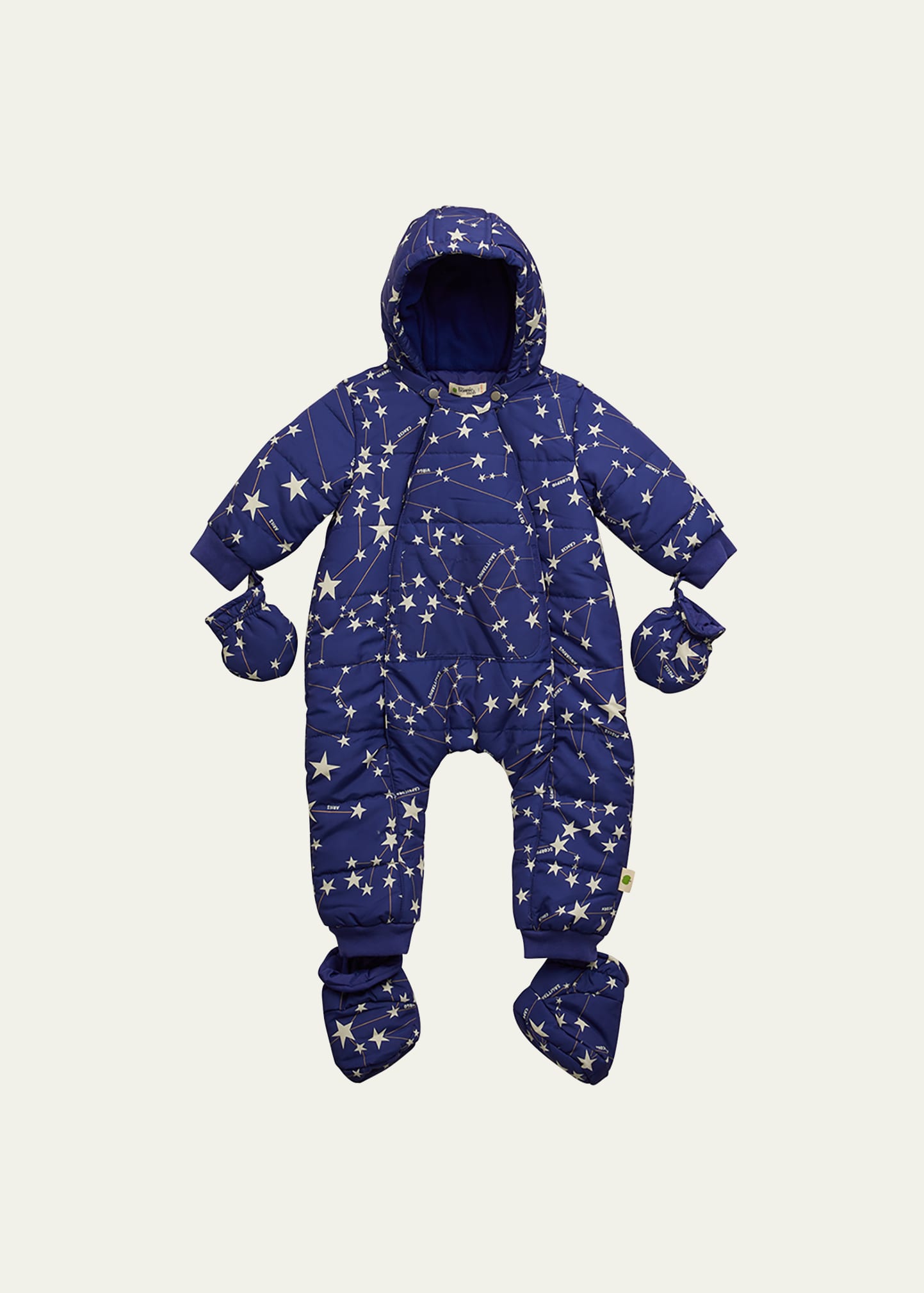 bonniemob Girl's Zodiac Constellations-Print Snowsuit, Size 6M-18M