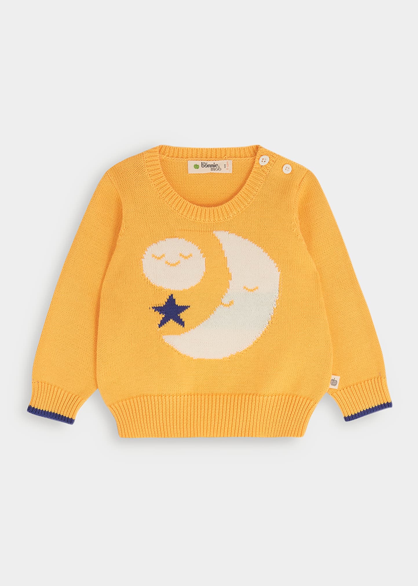 bonniemob Girl's Moon Knit Sweater, Size Newborn-24M