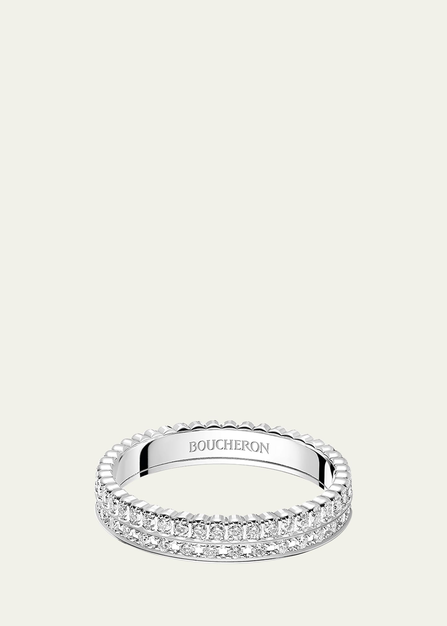 Quatre Radiant Edition White Gold Diamond Wedding Band Ring