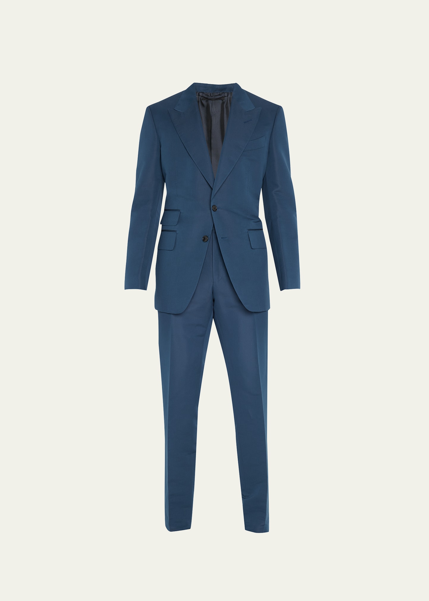 Tom Ford Men's Shelton Piece-dyed Poplin Suit In Navy Solid