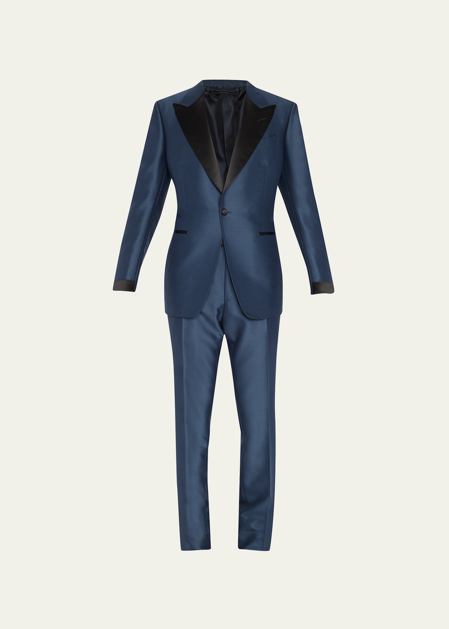 Tom Ford Men's Shelton Tuxedo With Contrast Trim In Dark Blue Solid