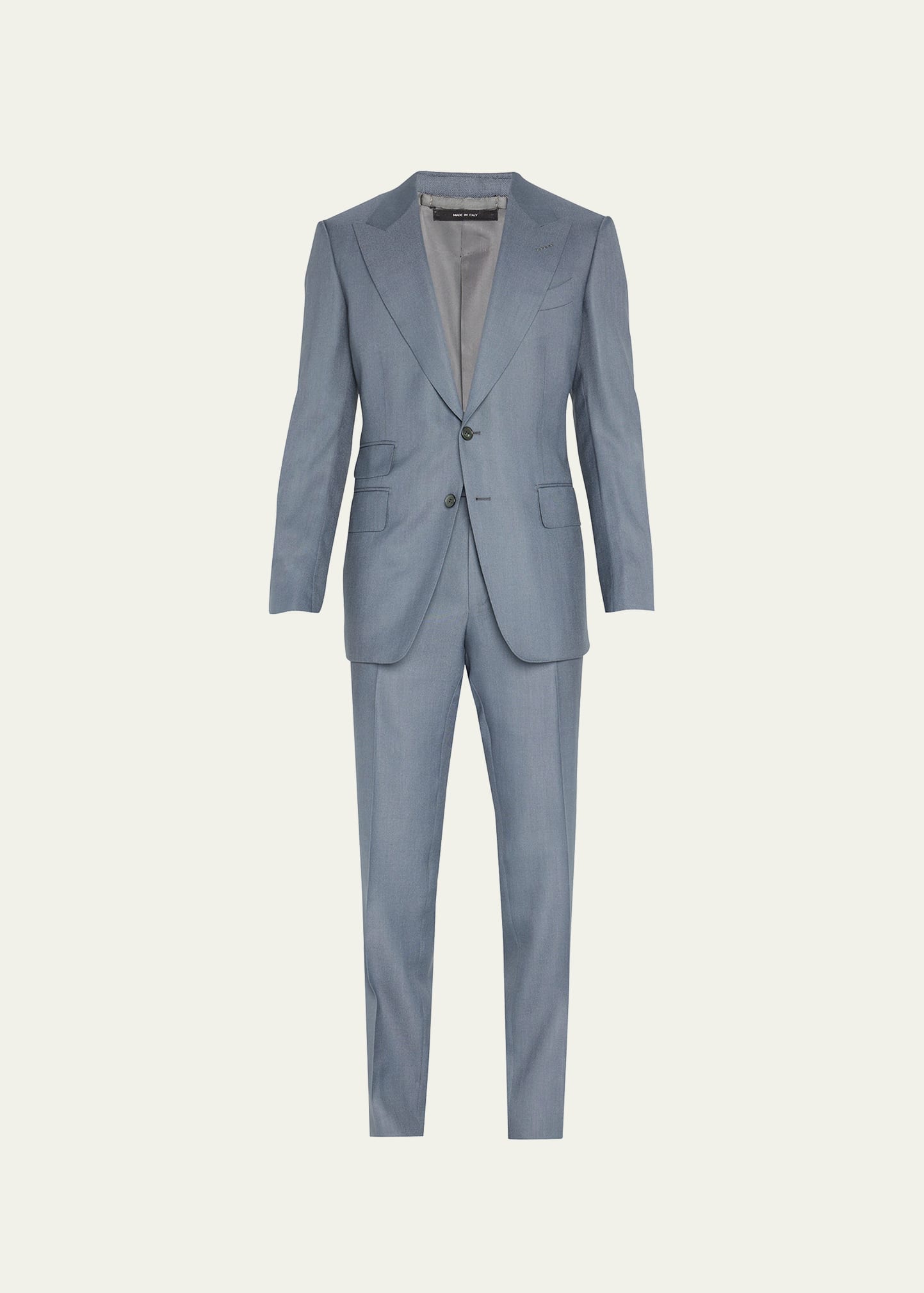 Tom Ford Men's Solid Hopsack Peak-lapel Suit In Dark Grey Solid | ModeSens