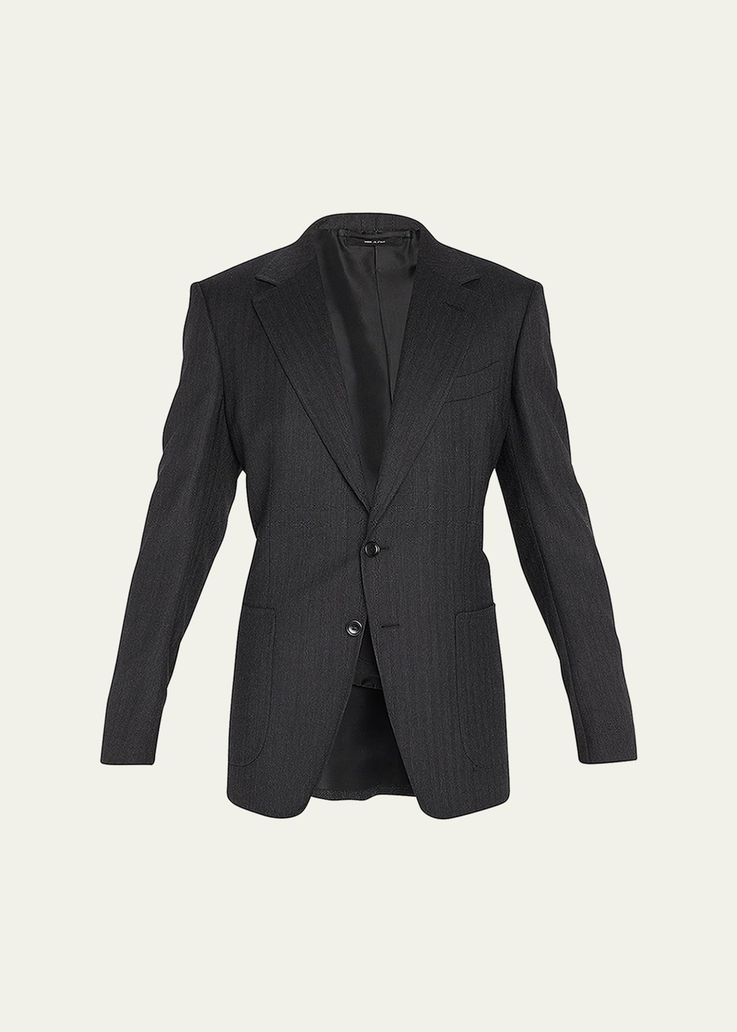 Tom Ford Man Suit Charcoal Size 44 Wool In Black