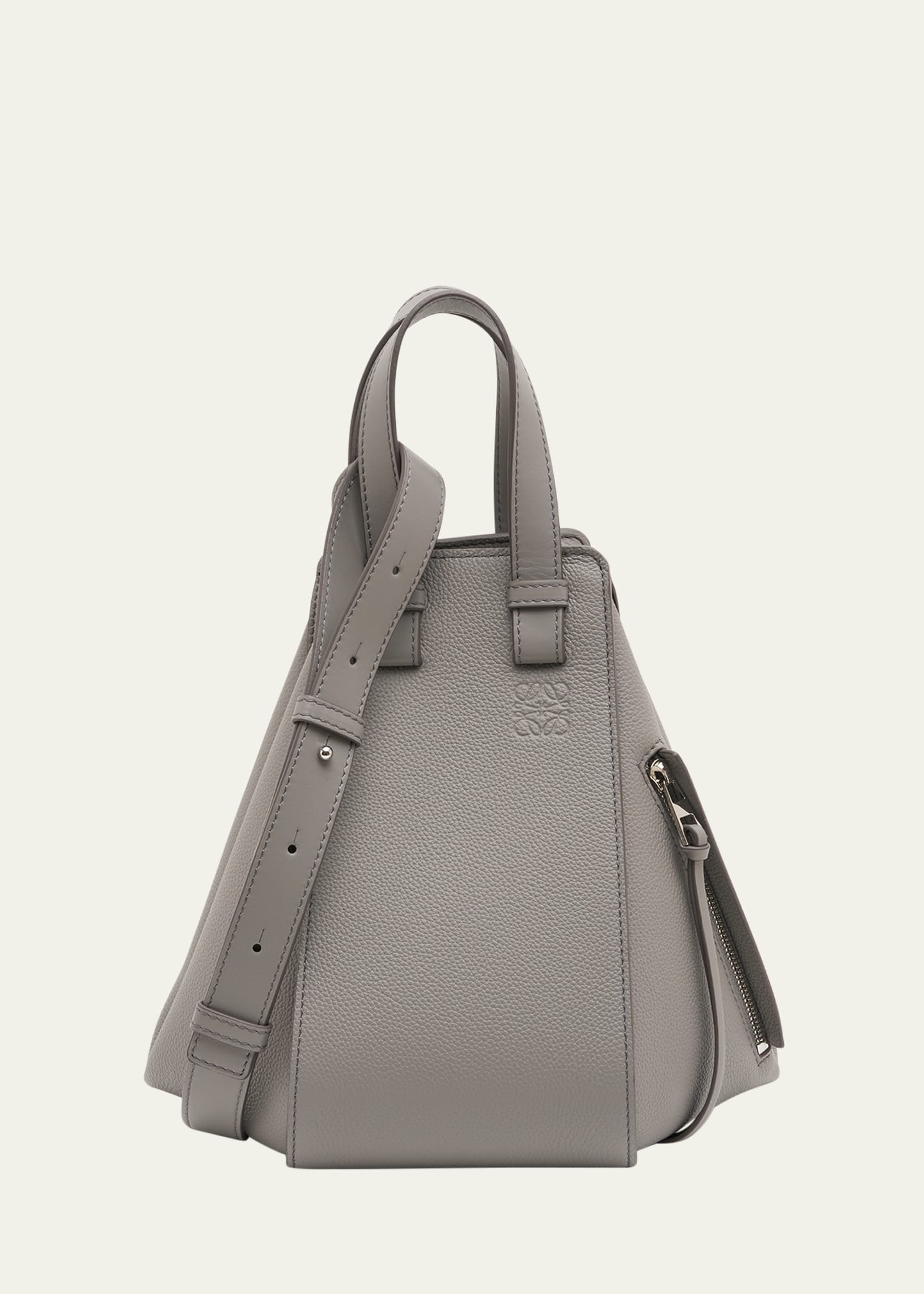 Loewe Hammock Small Leather Convertible Crossbody Bag In 1150 Pearl Grey