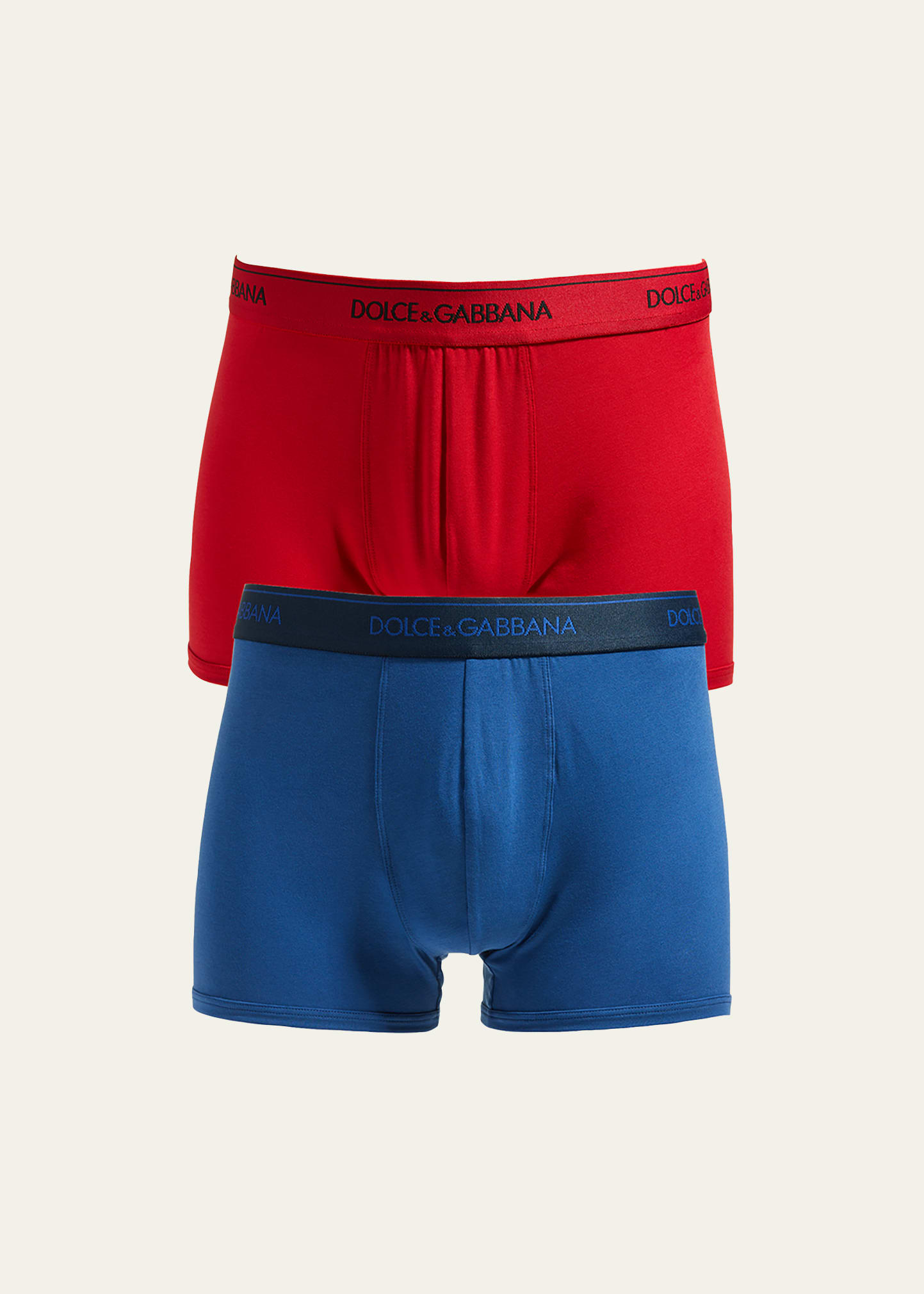 Dolce & Gabbana Men's 2-pack Logo Boxer Briefs In Red/blue
