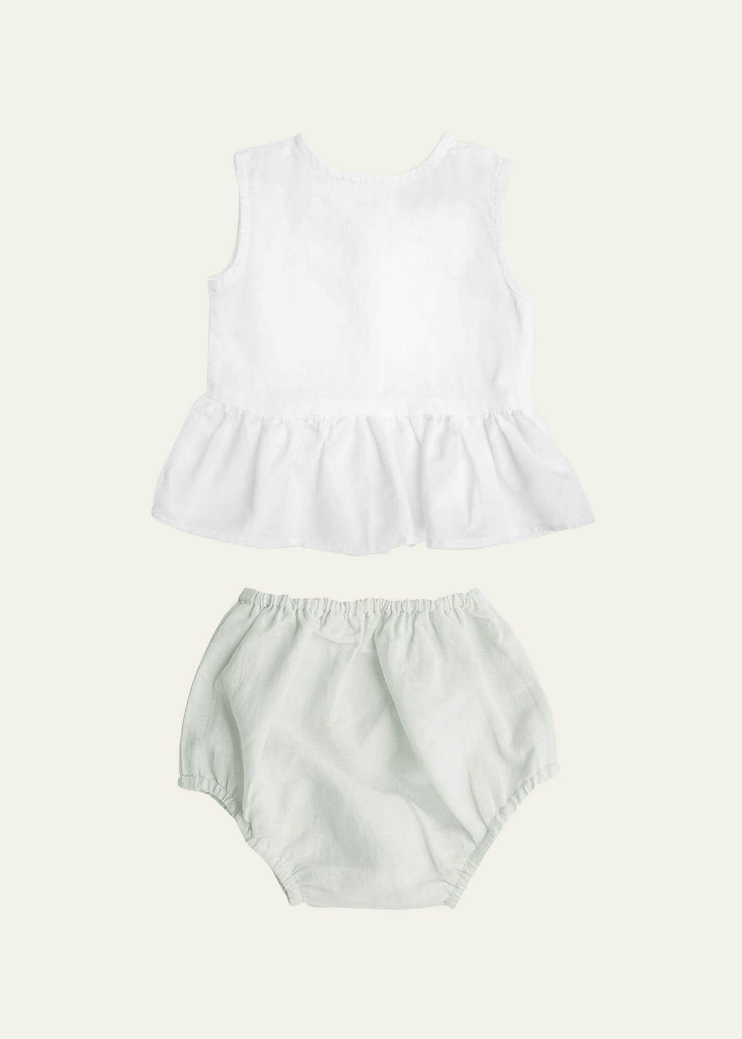 Shop Louelle Girl's Peplum Top W/ Bloomers In French Grey 1