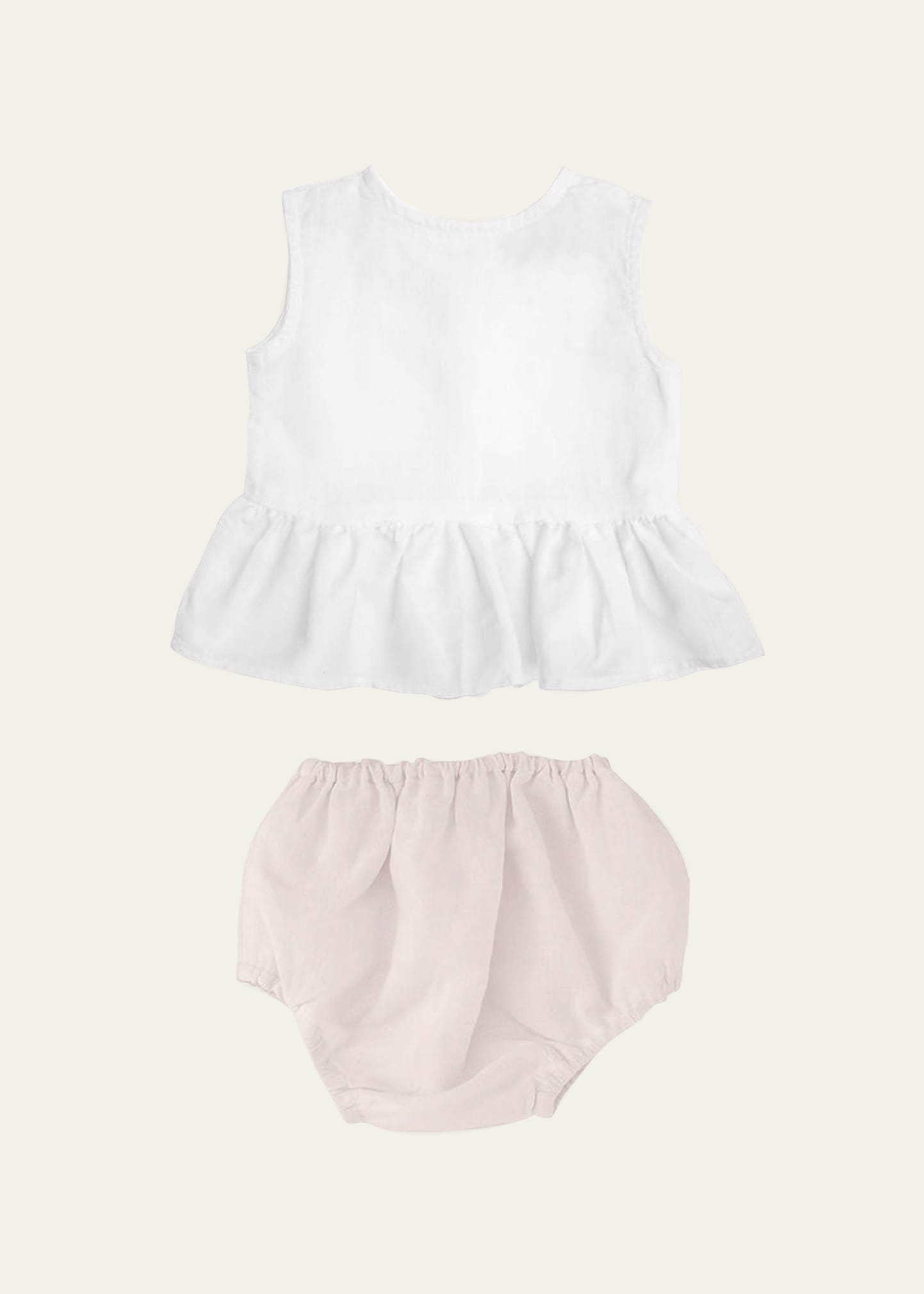 Shop Louelle Girl's Peplum Top W/ Bloomers In Blossom Pink