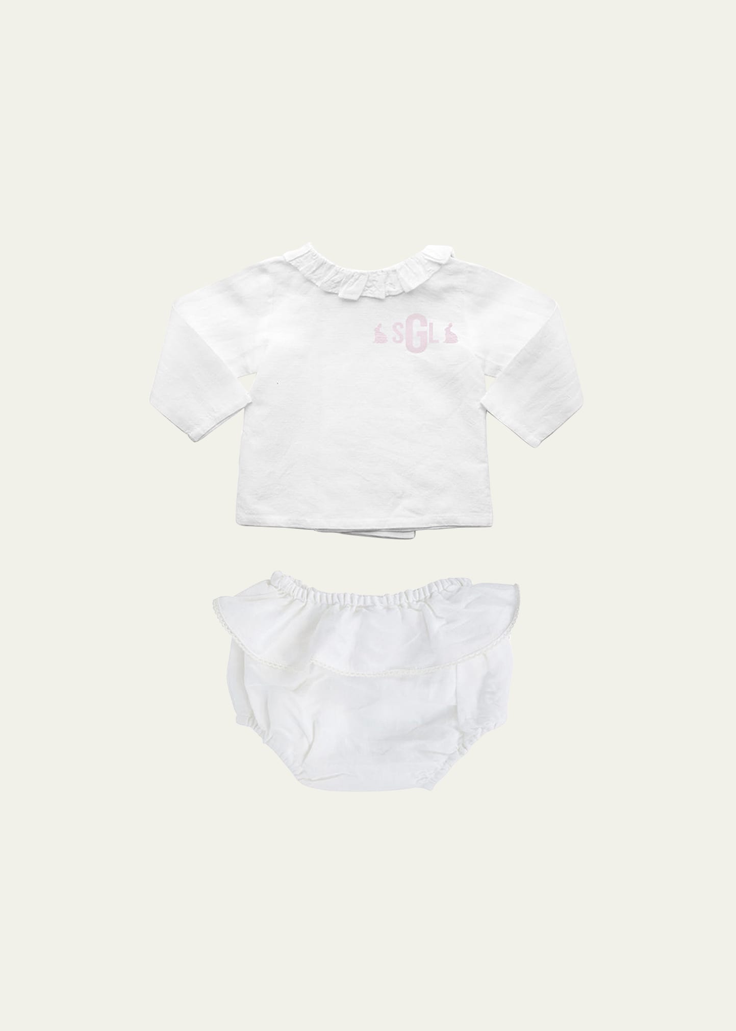 Louelle Girl's Top W/ Bloomers 2-Piece Gift Set, Size Newborn-24M