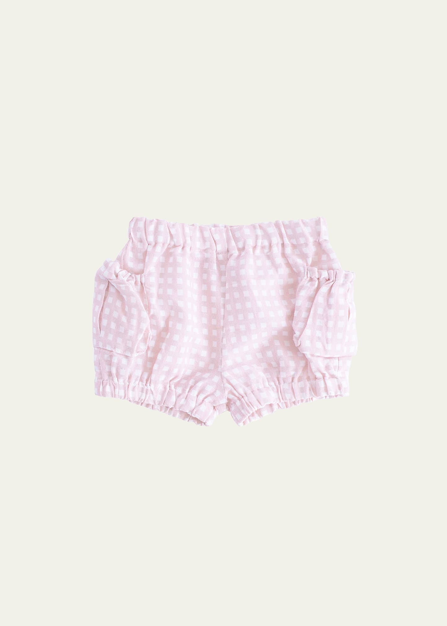 Louelle Girl's Dusty Pink Gingham Shorts, Size Newborn-24M