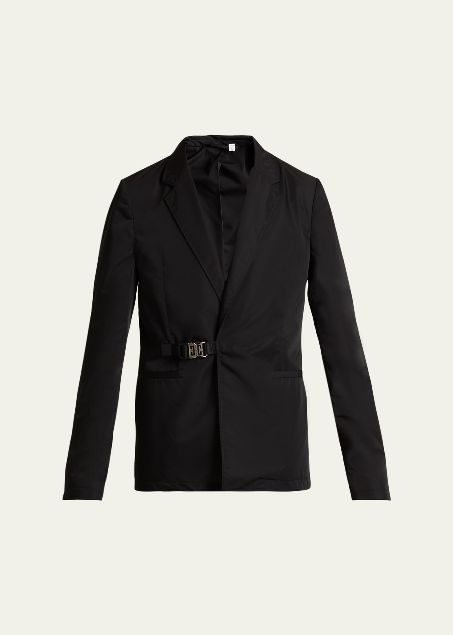 Givenchy Men's Asymmetric 4g-buckle Sport Coat In Black