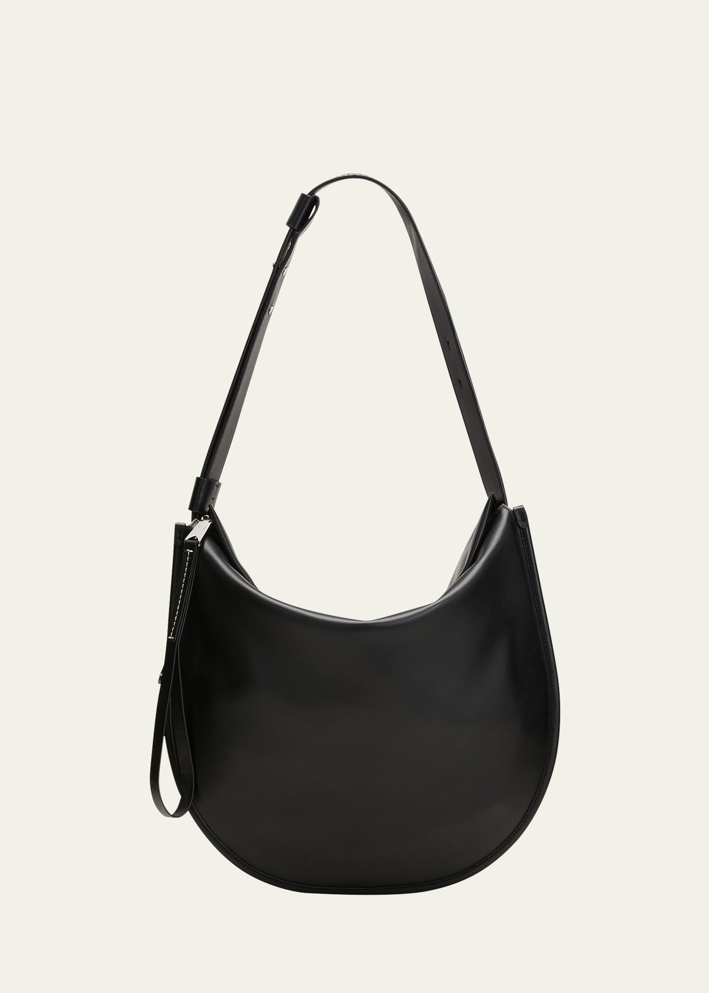 Proenza Schouler White Label Baxter Zip Leather Hobo Bag In Black