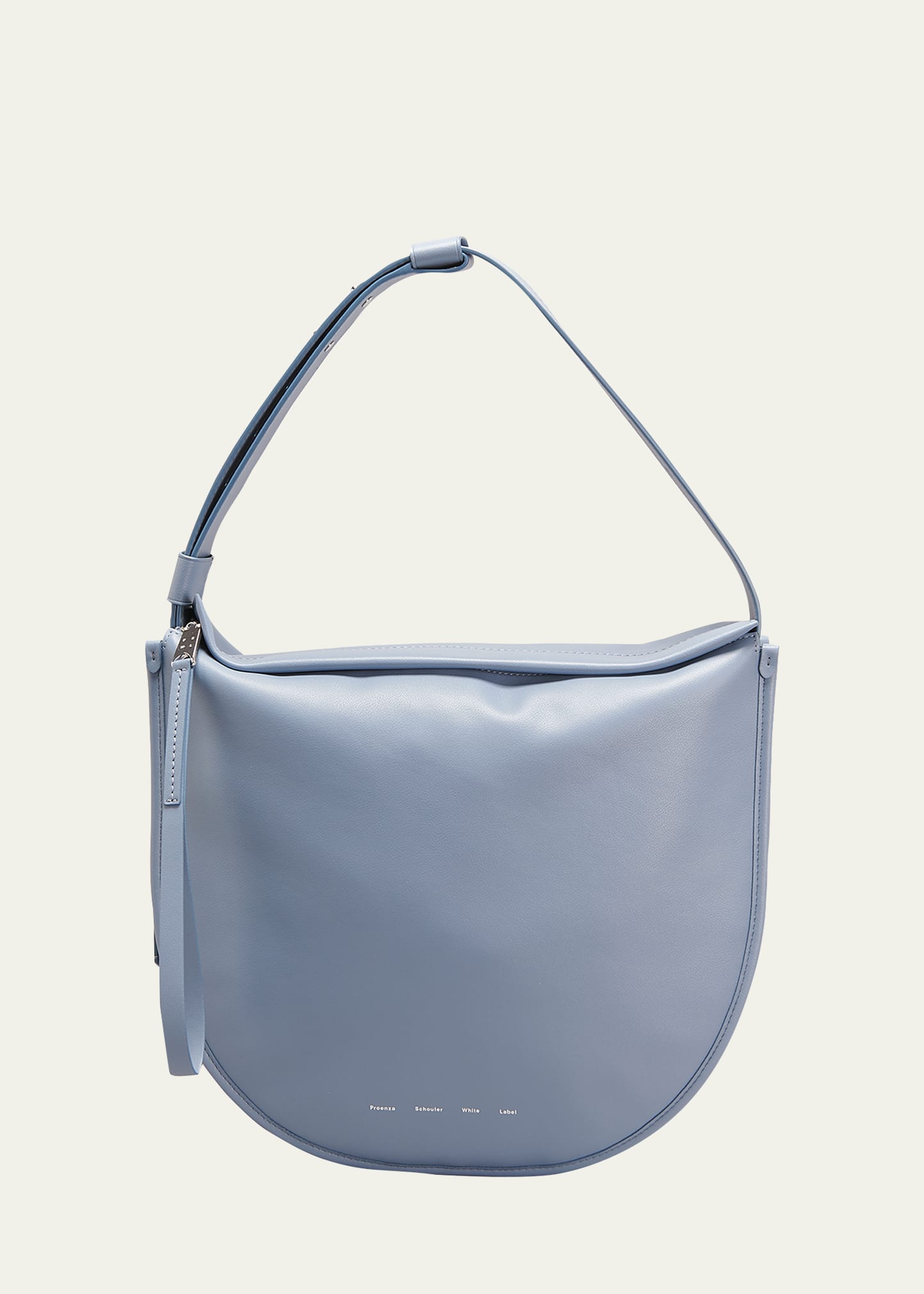 Proenza Schouler White Label Baxter Zip Leather Hobo Bag In 421 Dove Grey