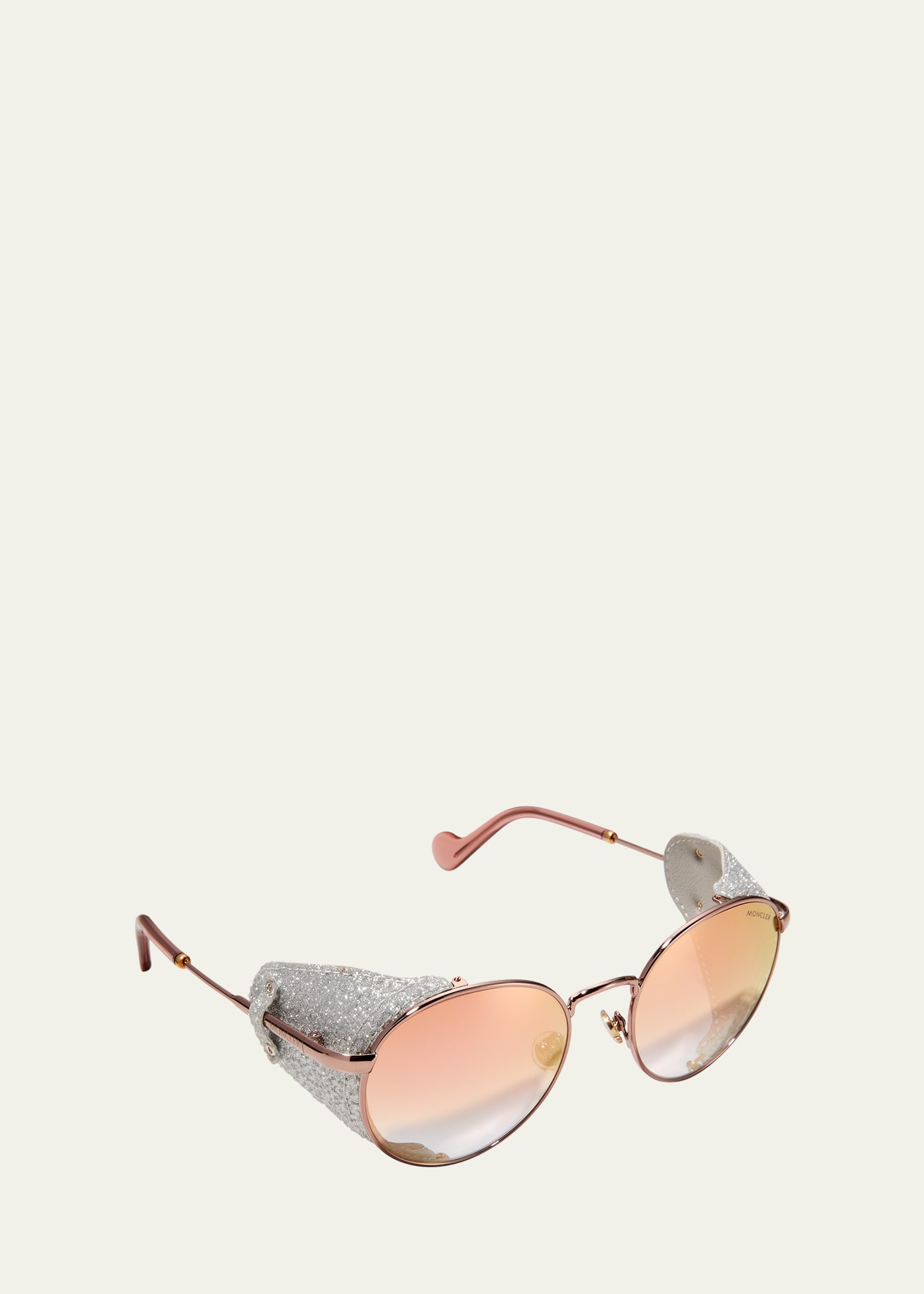 Round Metal Sunglasses w/ Side Shield Blinders