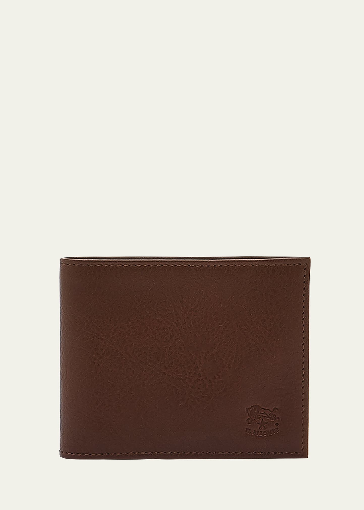 Il Bisonte Men's Leather Bi-fold Wallet W/ Id Slot In Dark Brown