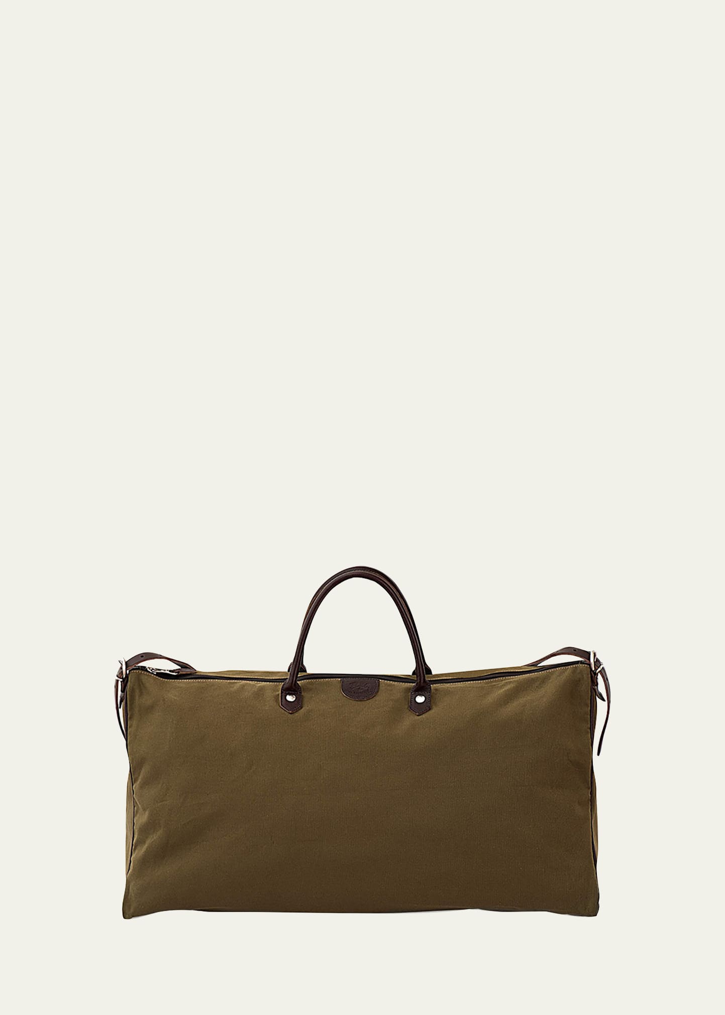 Shop Il Bisonte Men's Canvas-leather Travel Duffle Bag In Khaki