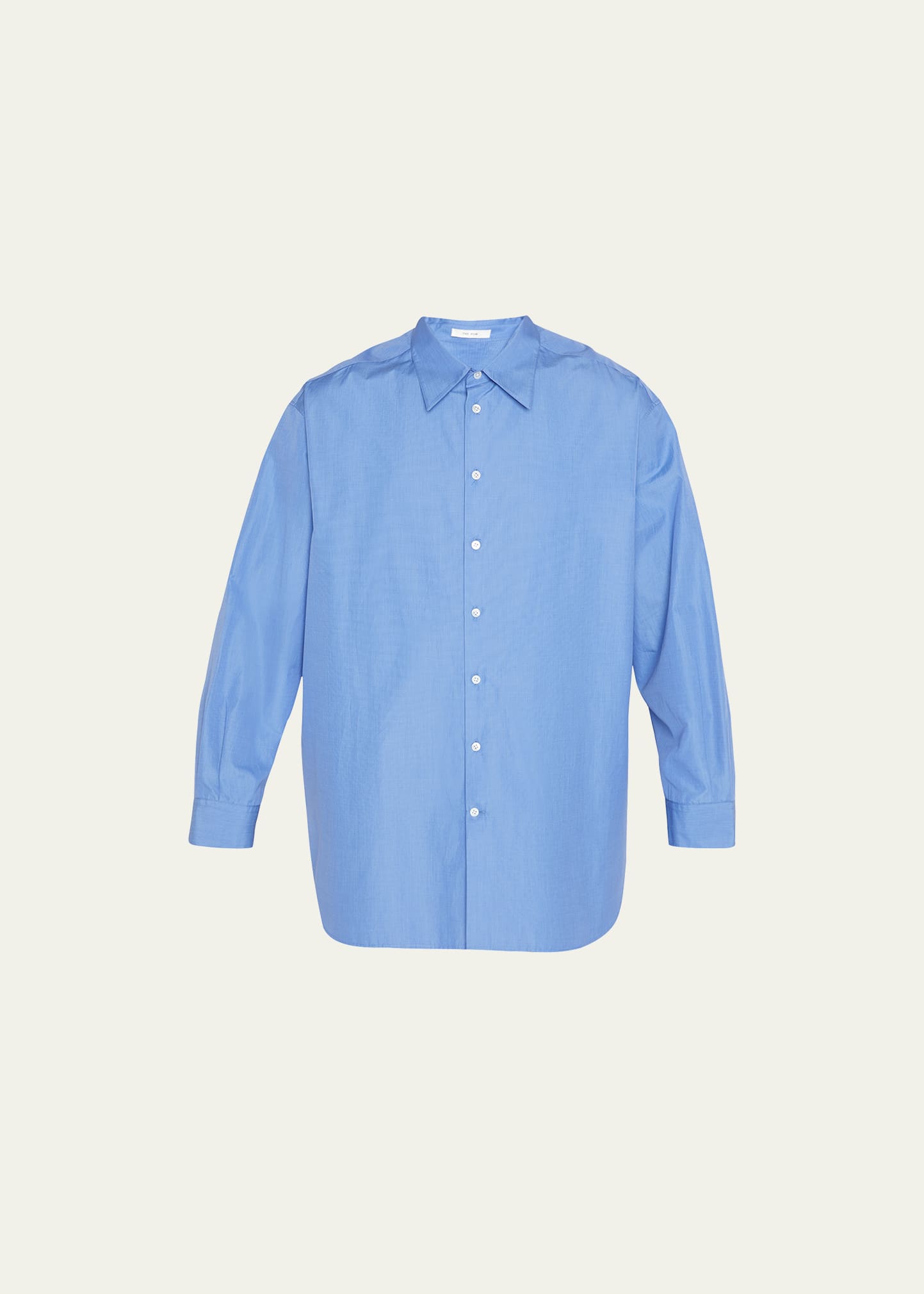 The Row Lukre Cotton Poplin Shirt In Blue