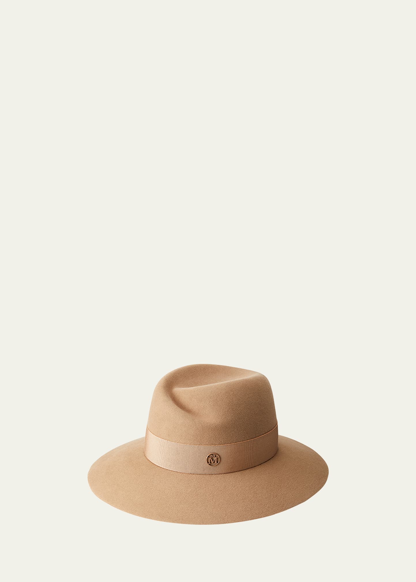 Shop Maison Michel Virginie Water-resistant Wool Felt Hat In Camel