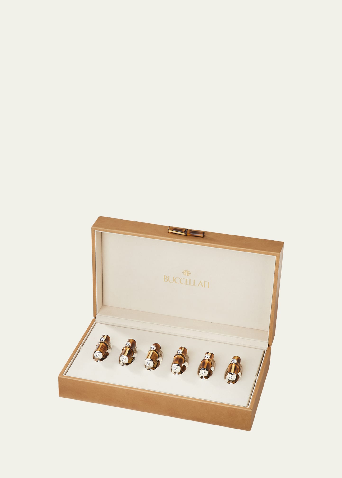Buccellati Tahiti Box Of Place Card Holders, Set Of 6 In Neutral